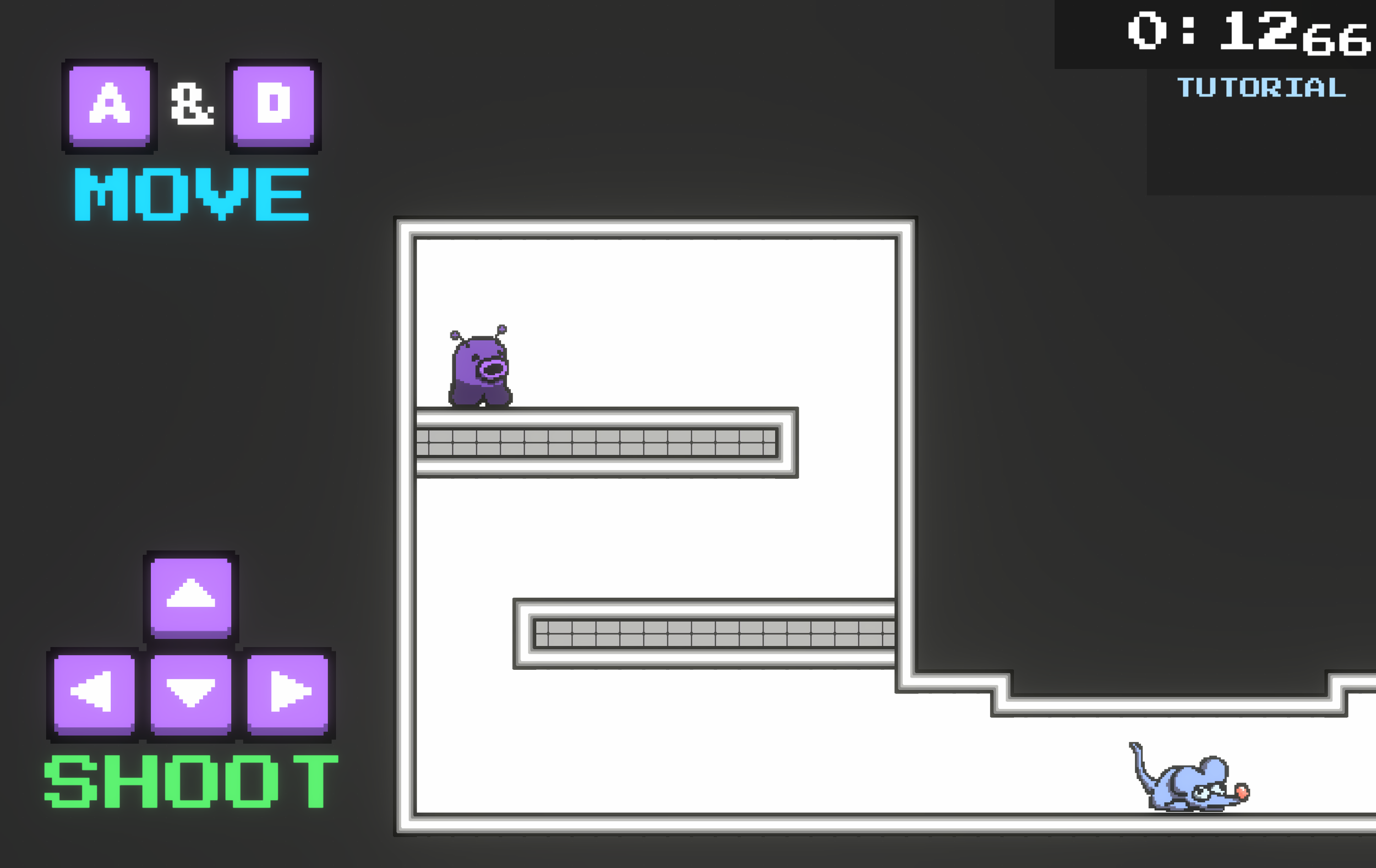 The tutorial level sets you up with some onscreen controls and an introduction to the rat enemy; an enemy that will appear in later levels. 
