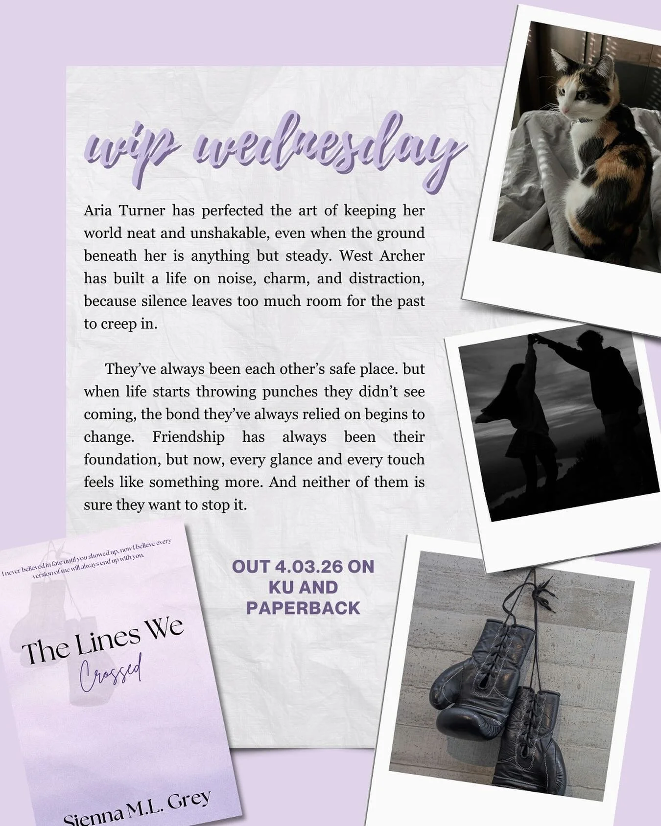 WIP Wednesday 💜

They&rsquo;ve always been each other&rsquo;s safe place. But when the bond they&rsquo;ve always relied on begins to change, every glance and every touch starts to feel like something more&hellip; and neither of them is sure they wan