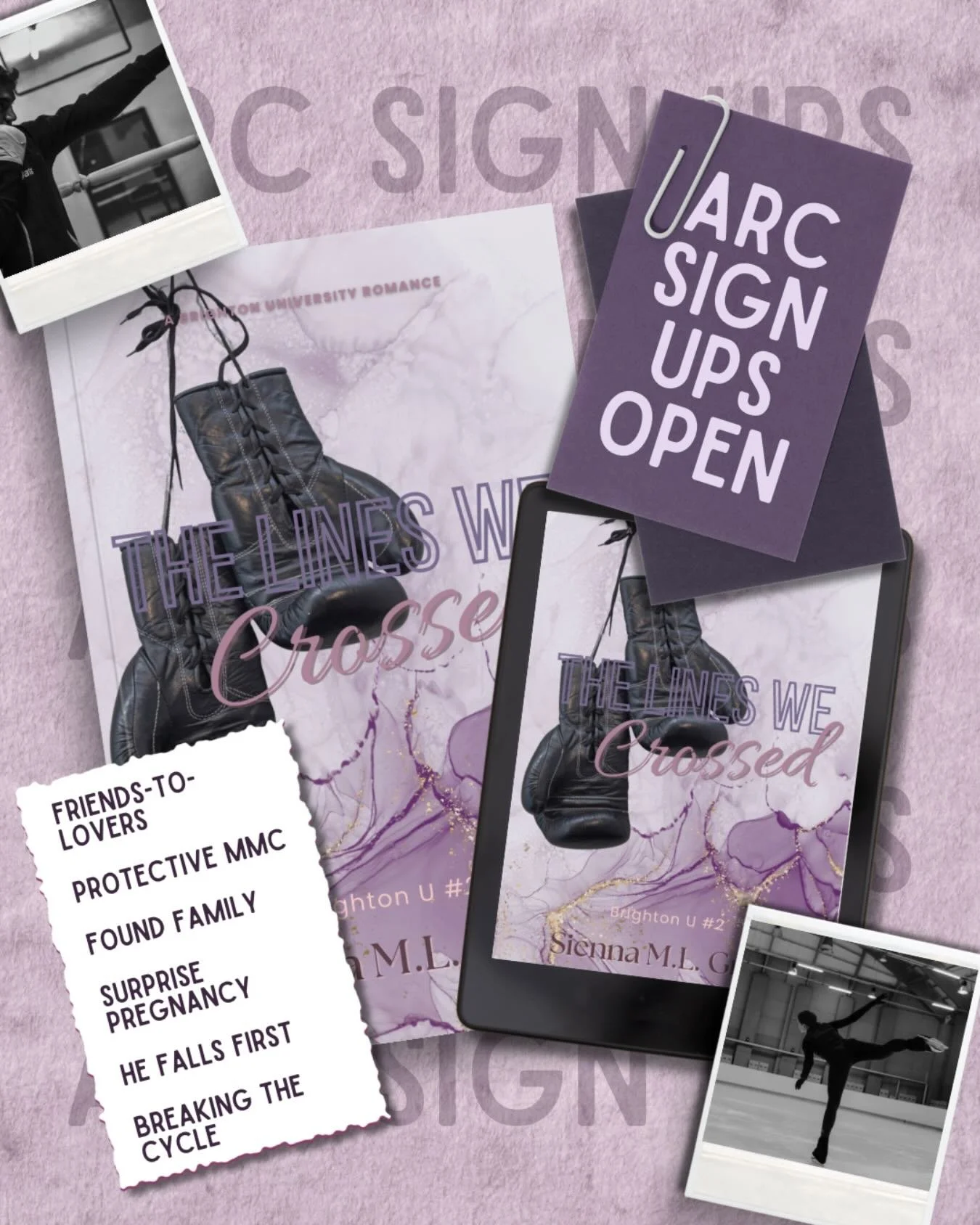 Eeeeek! ARC sign-ups are officially open for The Lines We Crossed 🥊💜

My Discord readers got first access earlier today, but sign-up is officially live for everyone.

ARC's will be sent out no later than April 20th, but I am hoping I'll have them r