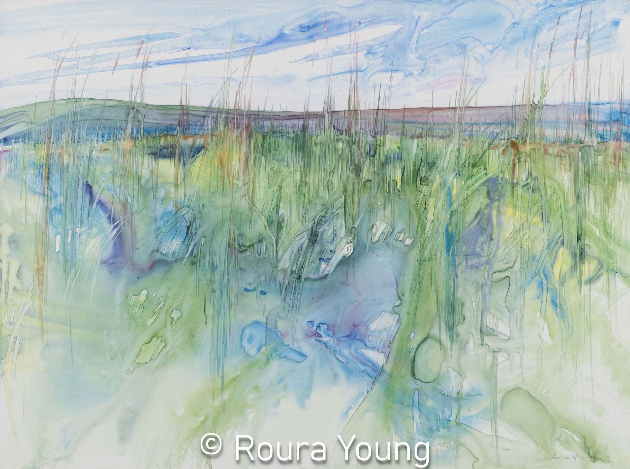 Big Bluestem Abstract - Painting on Yupo