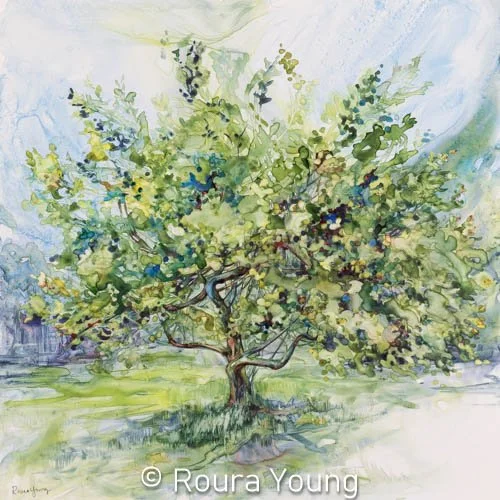Grandmother Apple -
Watercolor on Yupo -
SOLD