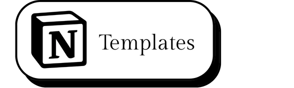 Notion logo with the word 'Templates' next to it on a black background.