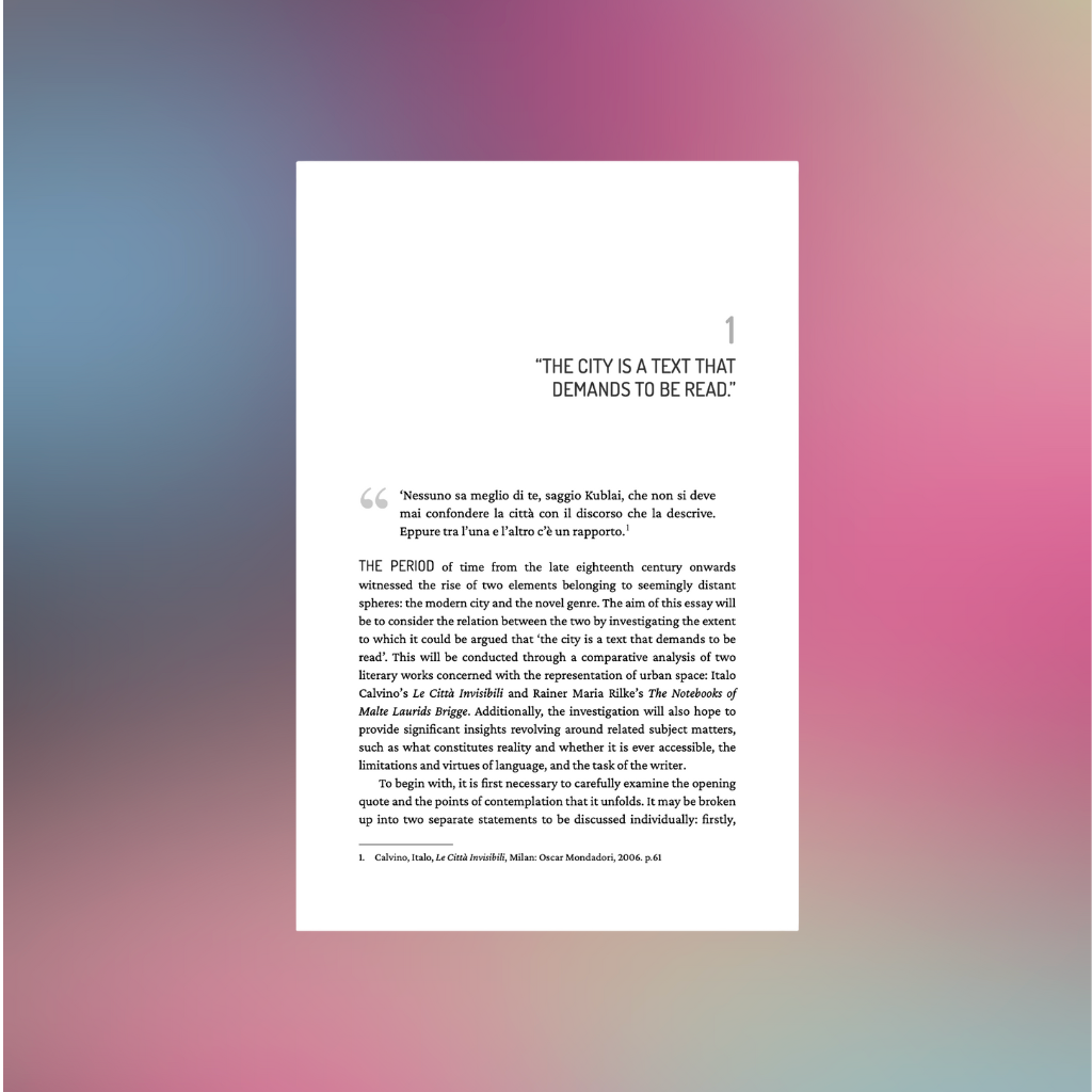 A page from a book or article with black text on a white background, with a colorful gradient border in pink, purple, green, and blue.