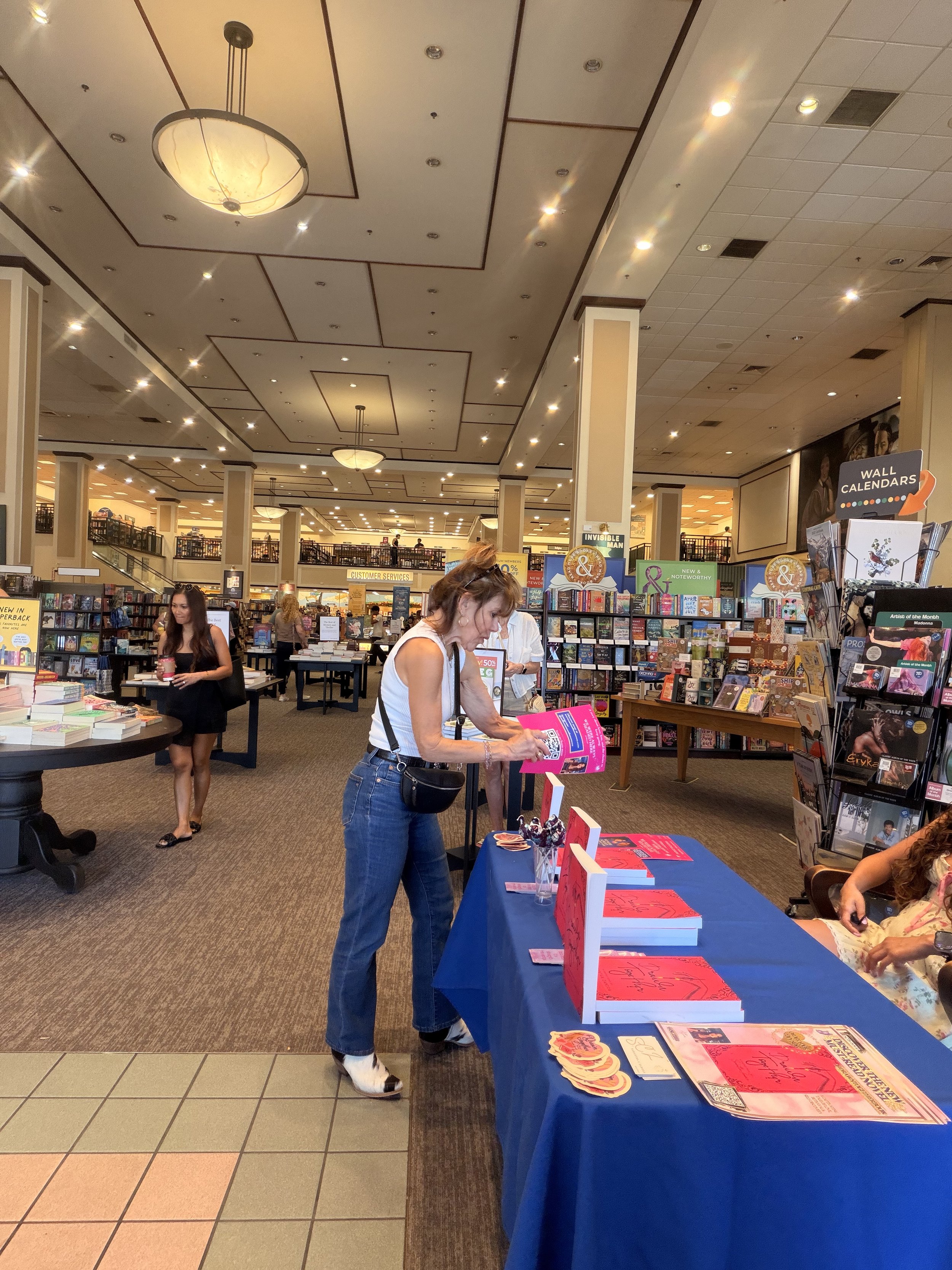 Readers visiting Samantha Zamora's signing table at Barnes & Noble at The Promenade at Westlake.