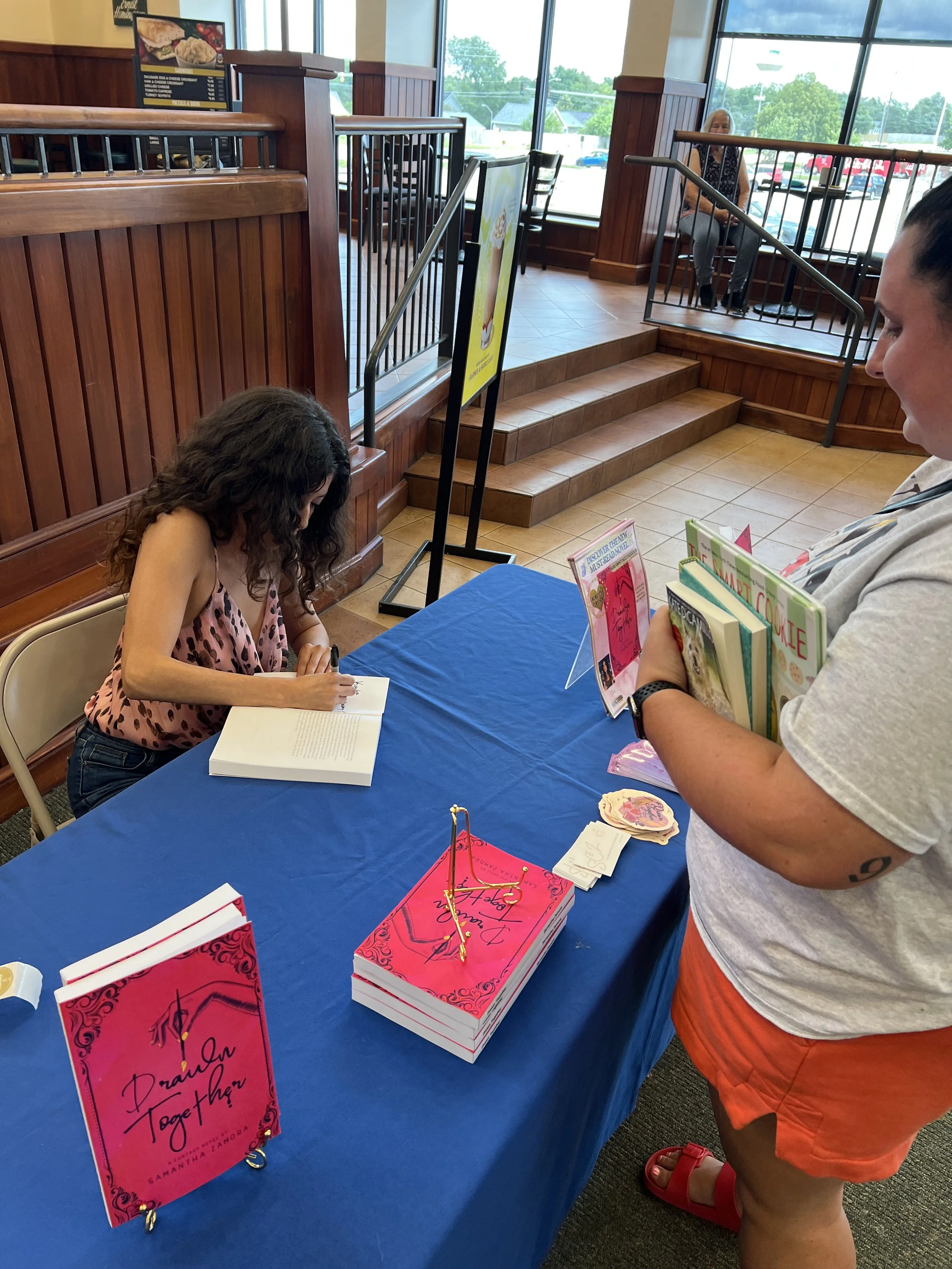 Author Samantha Zamora meeting readers during her Barnes & Noble book signing in Des Moines.