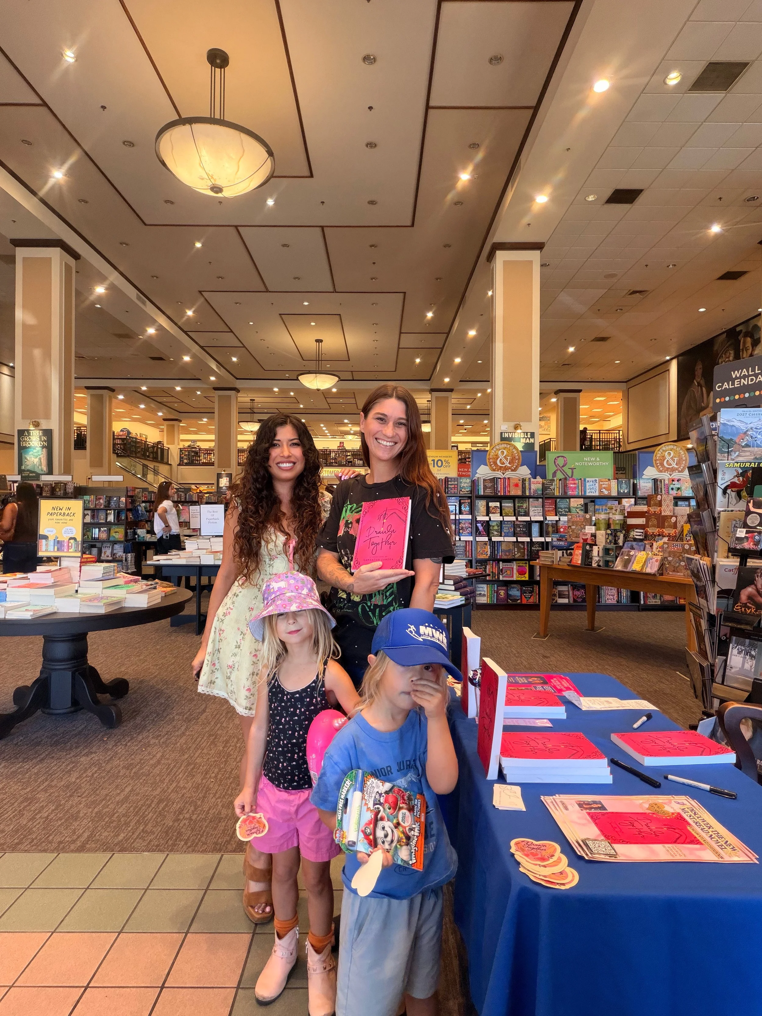 Author Samantha Zamora meeting young readers at her Barnes & Noble book signing at The Promenade at Westlake in Westlake Village, California.
