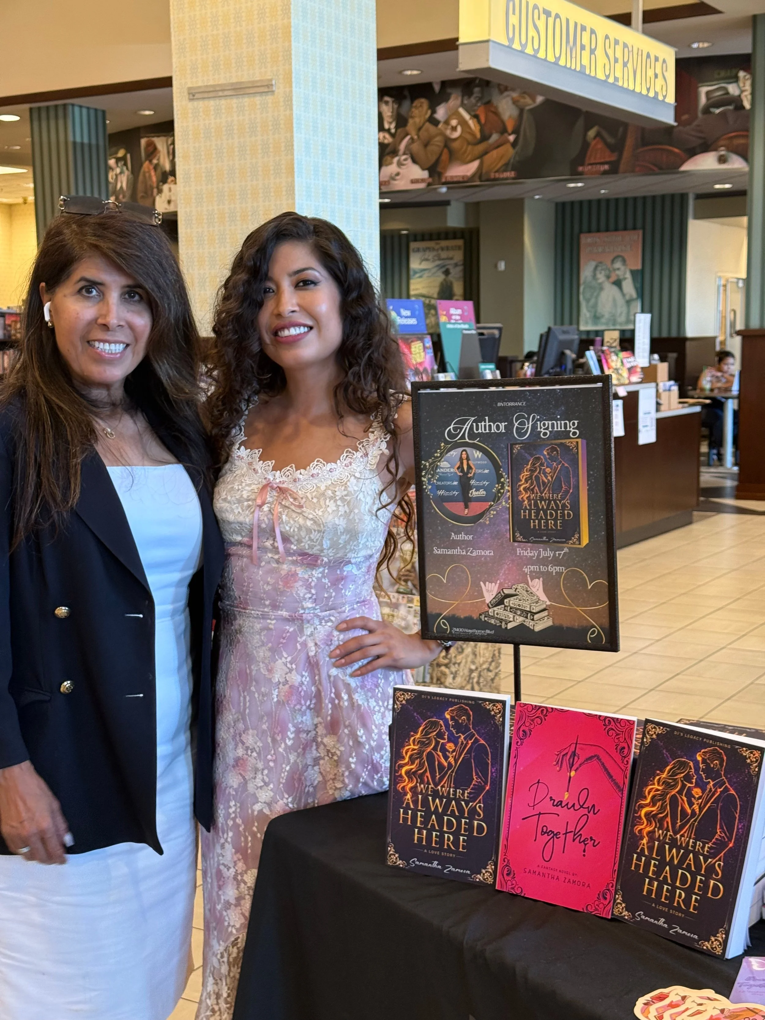 Author Samantha Zamora with her mother at her Barnes & Noble book signing in Torrance, California.