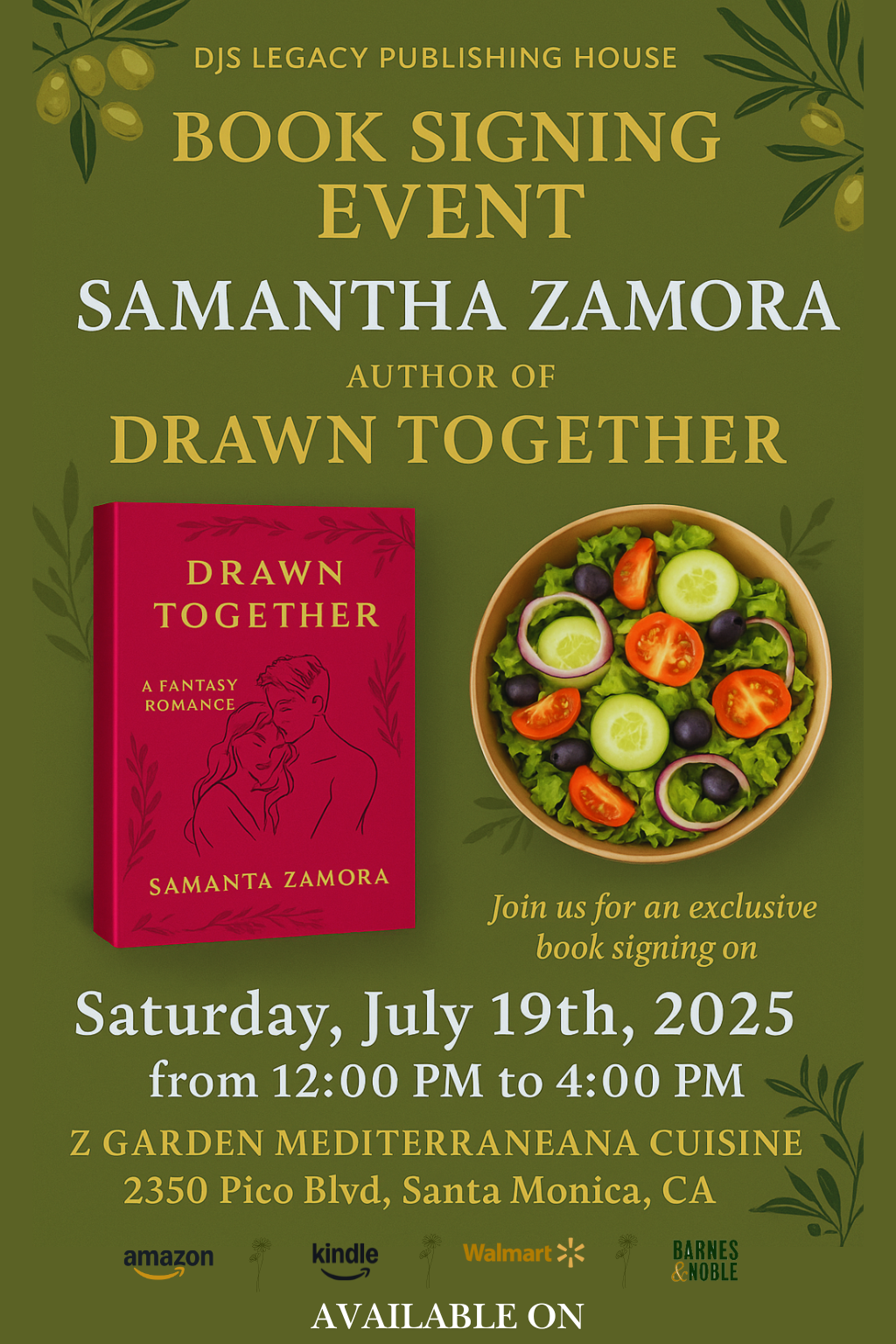 Event poster for Zgarden Santa Monica Drawn Together Sat July 19 12-4pm