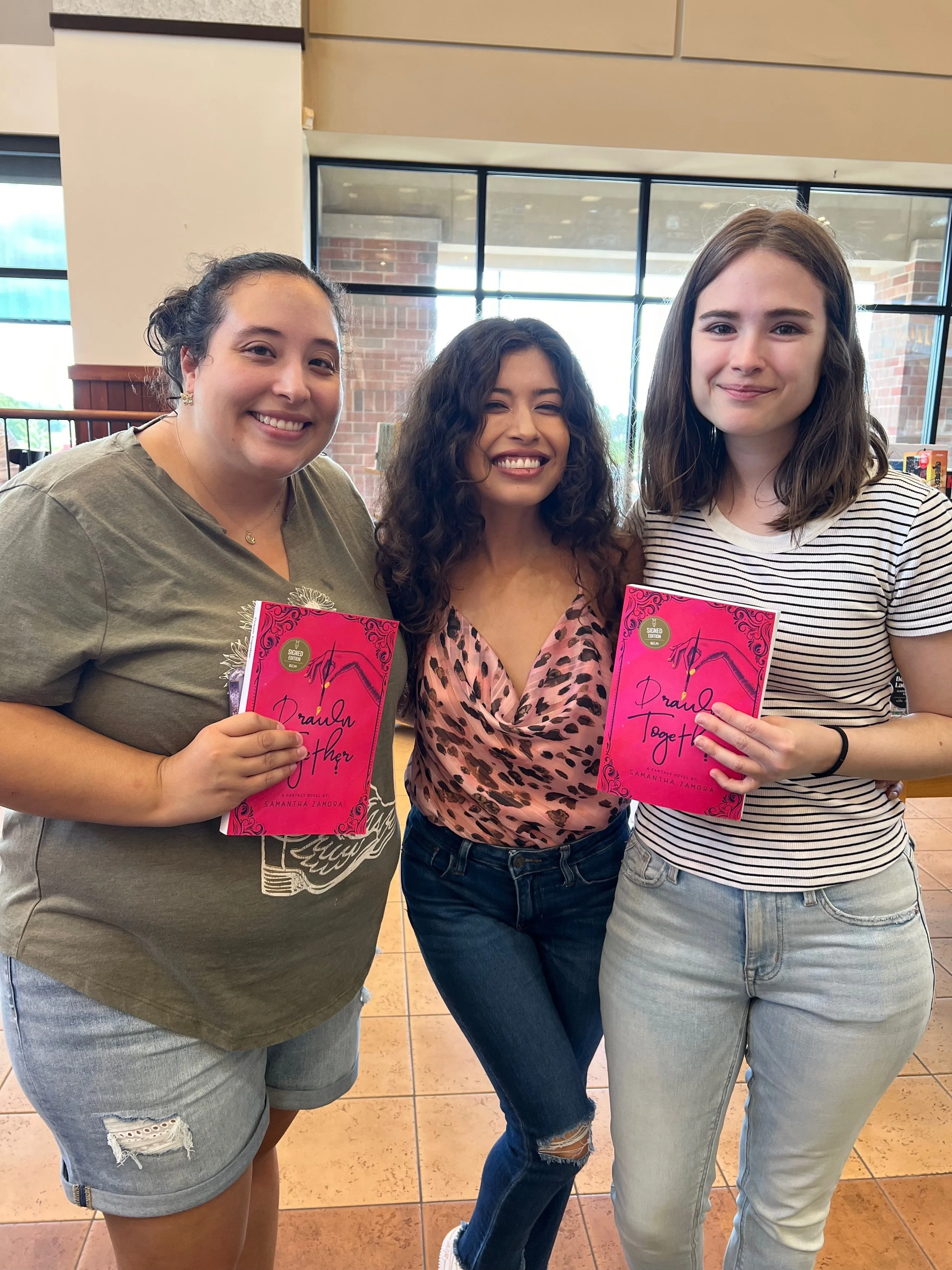 Samantha Zamora with readers at Barnes & Noble at The Shoppes at Three Fountains.
