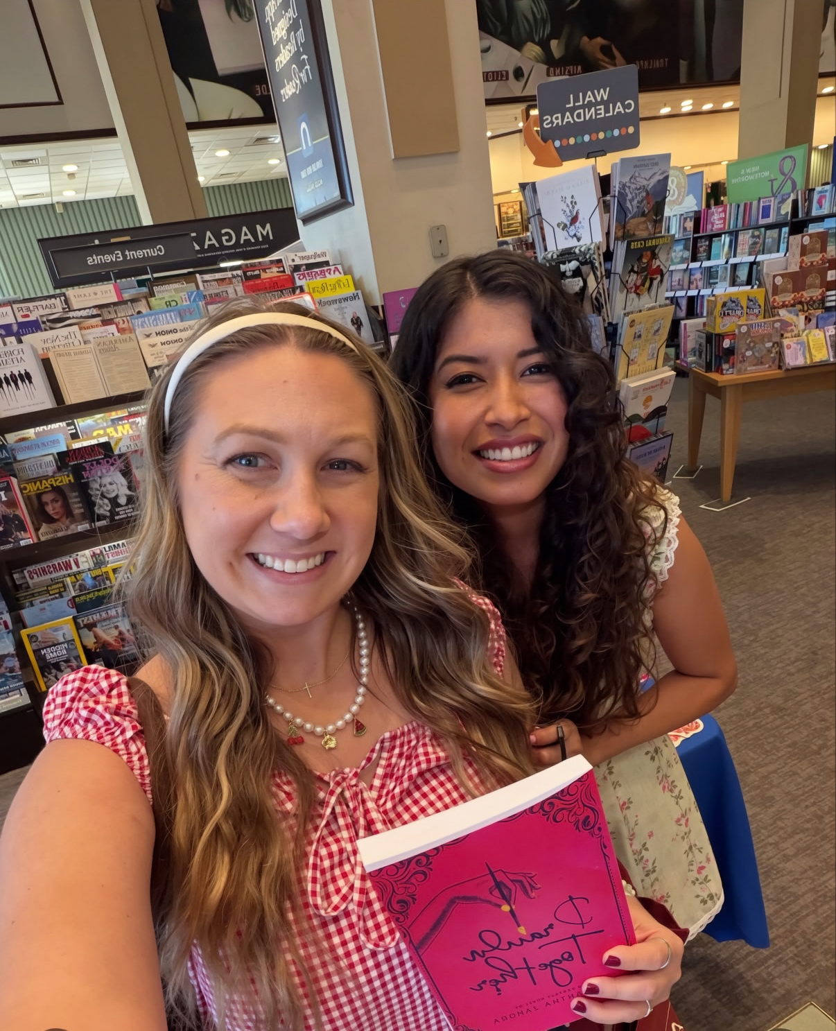 Samantha Zamora with a fellow local author during her Barnes & Noble book signing at The Promenade at Westlake.