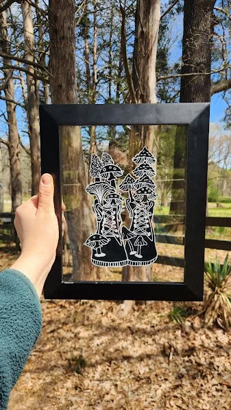 Black & White Boots & Mushrooms
