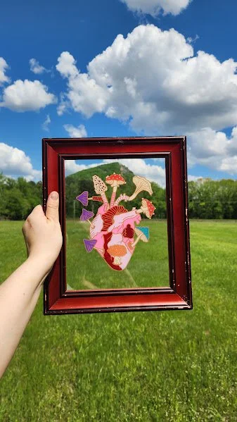 Anatomical Heart with Mushrooms