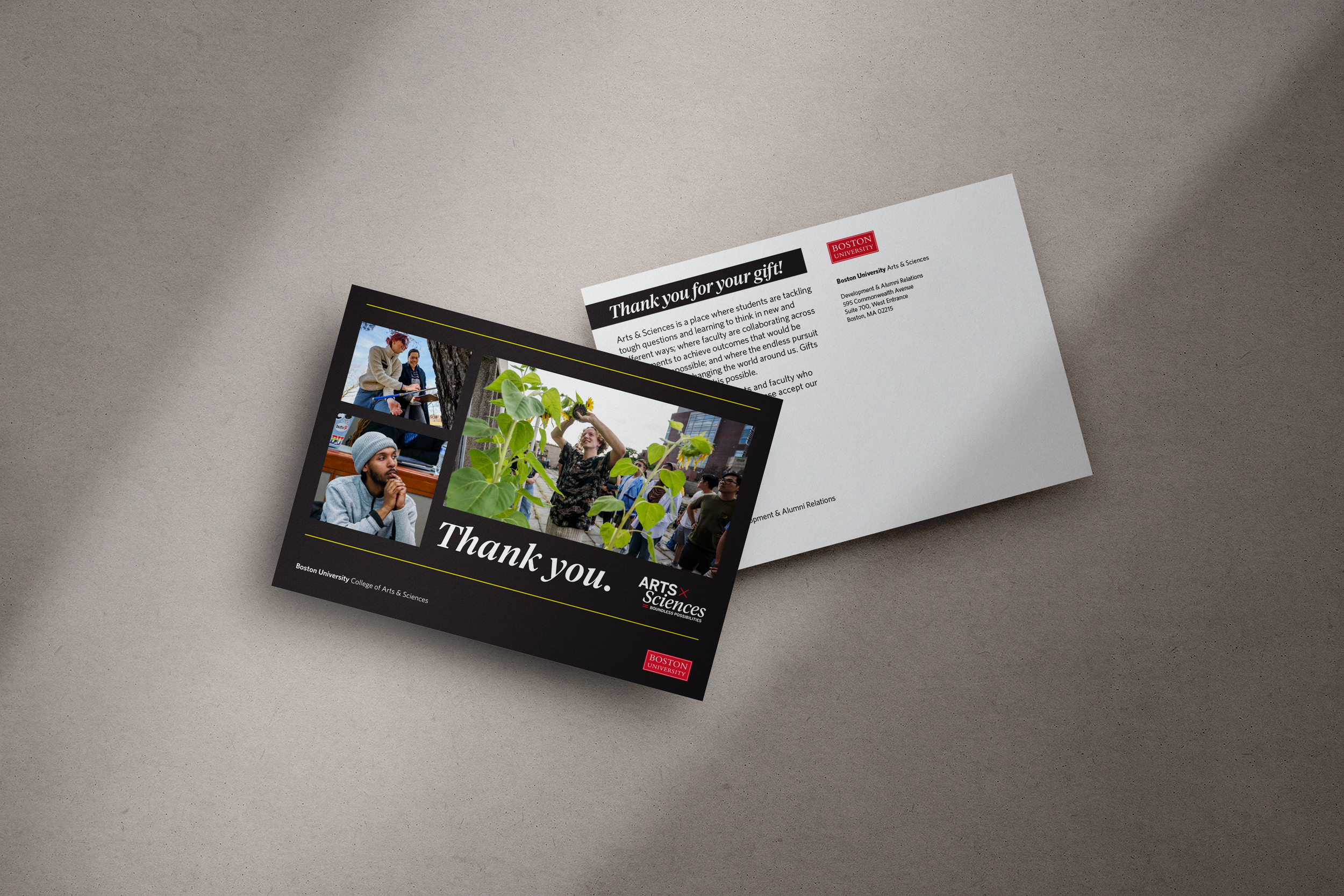 2025 Arts & Sciences stewardship postcard