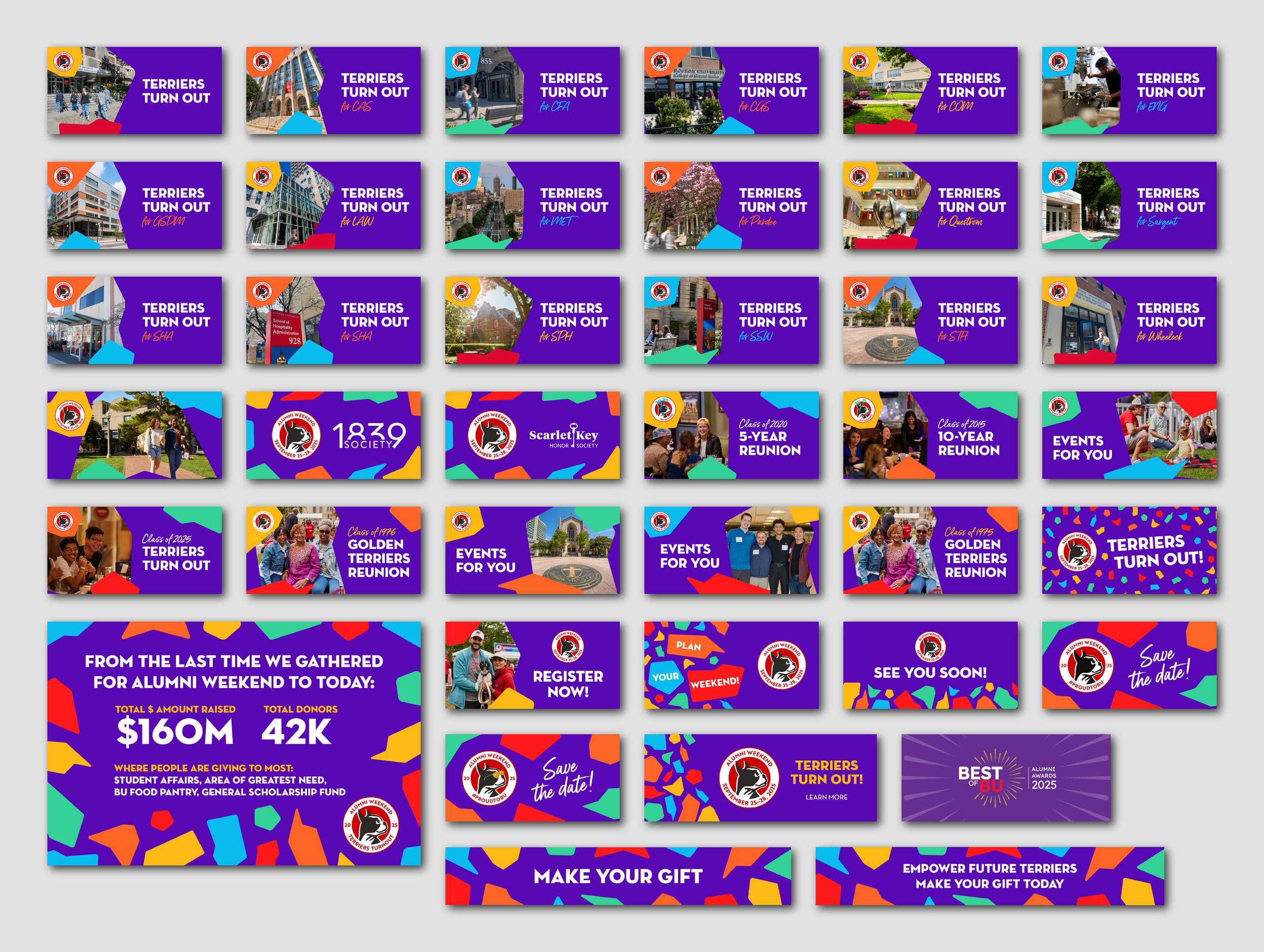 2025 email banners (segmented for schools, colleges, societies, affinities)