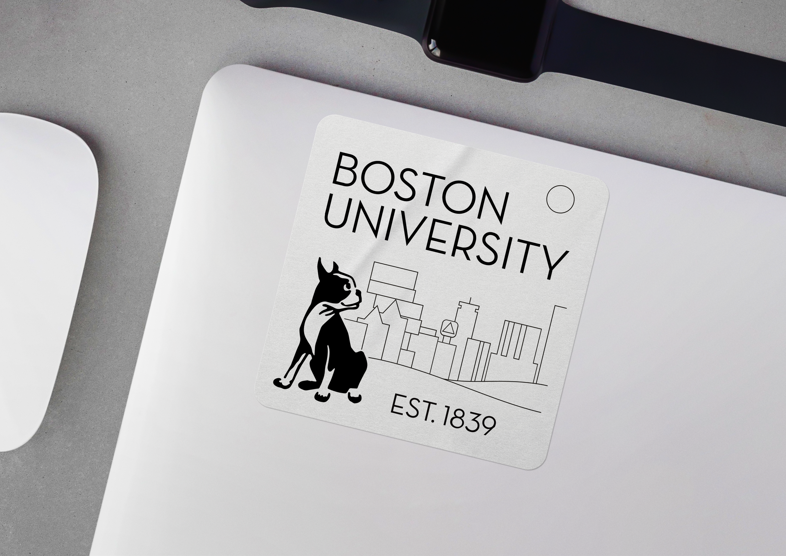 BU pint glass + sticker 2025 design 1