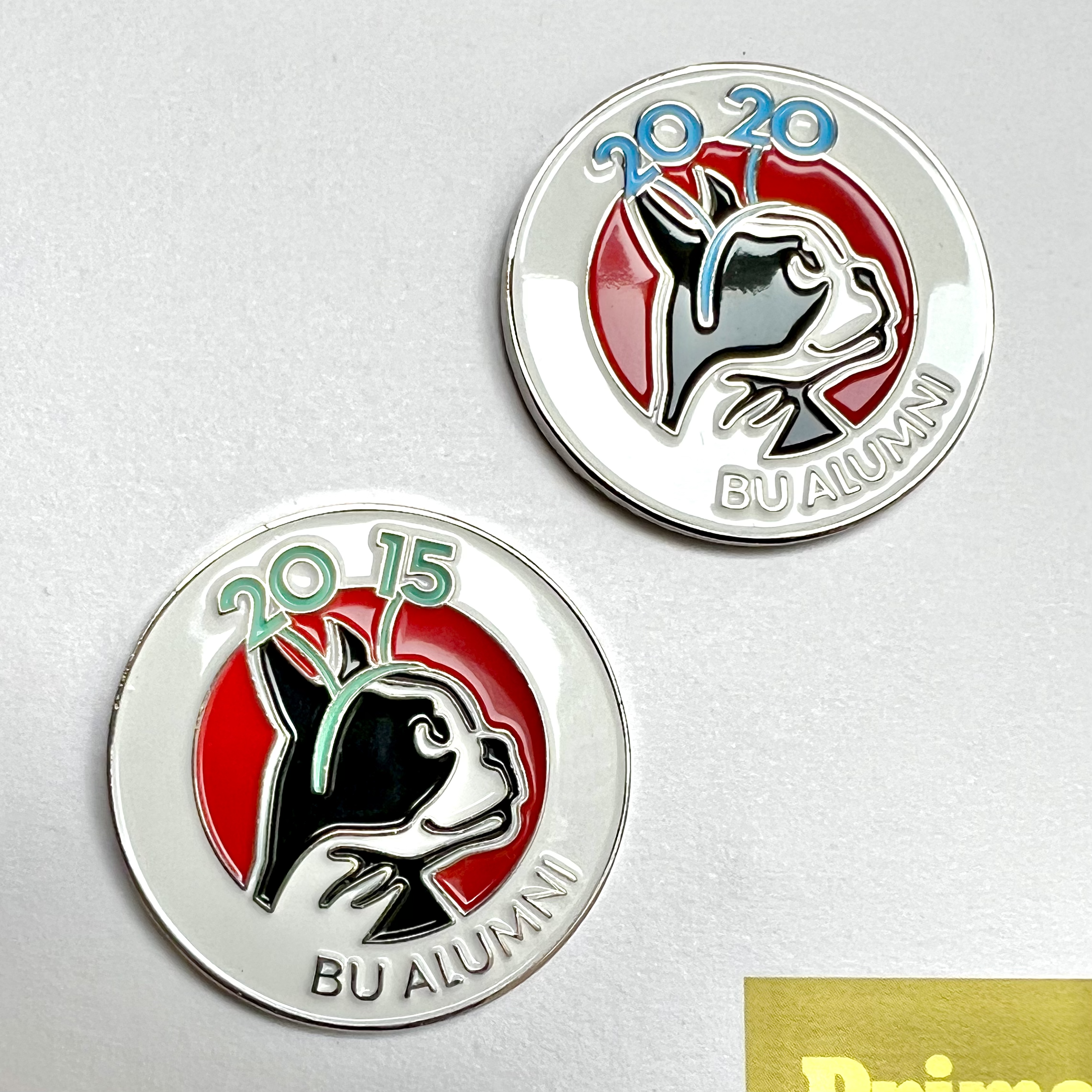 Young Alumni five and ten year reunion pins (class of 2015 and 2020)