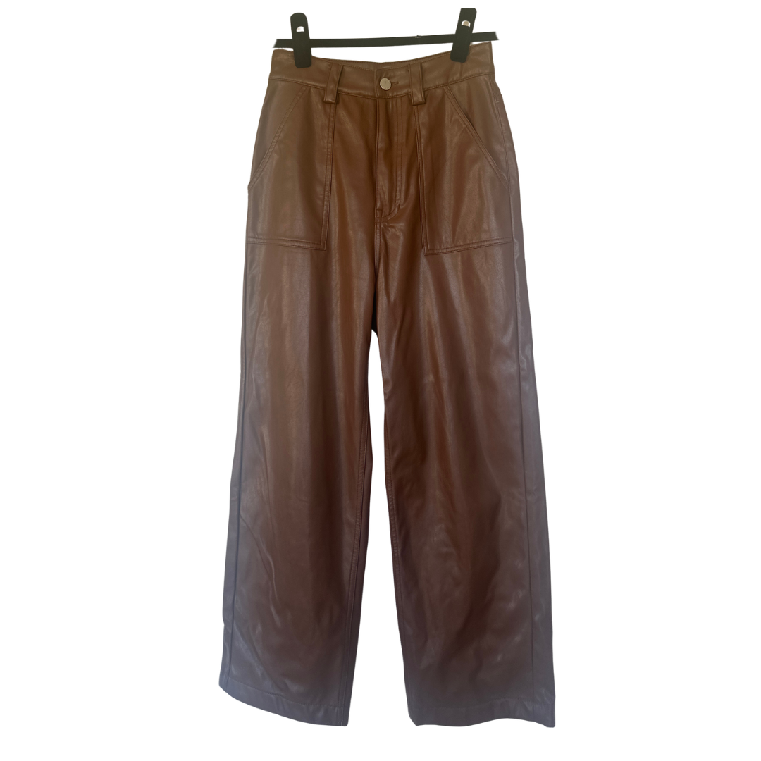 Perfect Stranger - Brown Leather Look Pant - Size 6