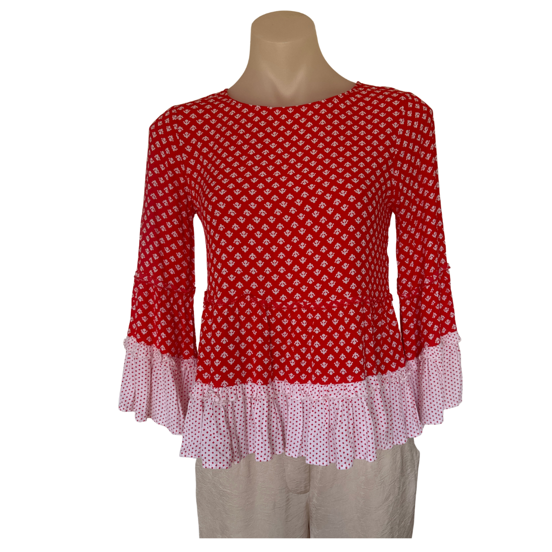 Seed - Peplum Frill Blouse - Size 6