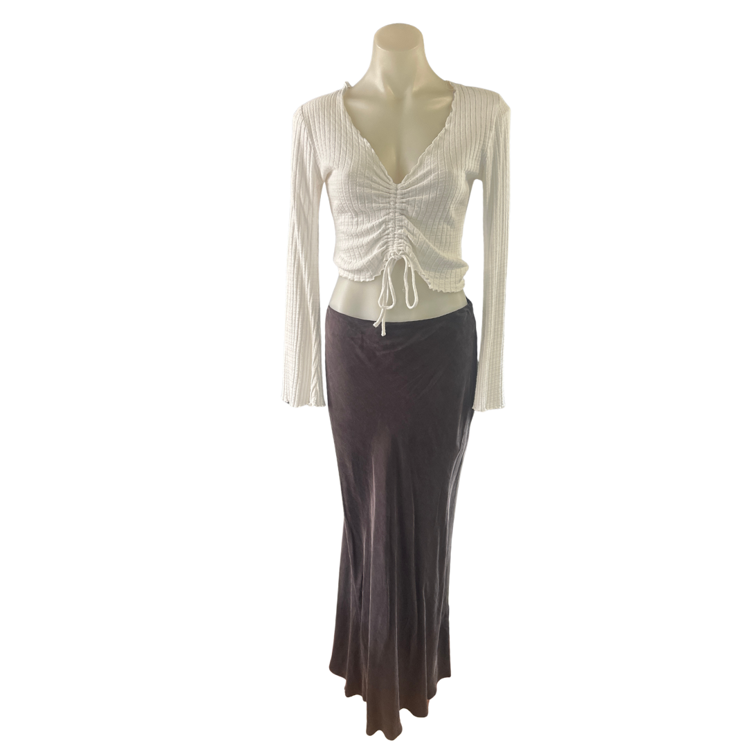 Forever New - Chocolate Brown Nesta Maxi Skirt - Size 10