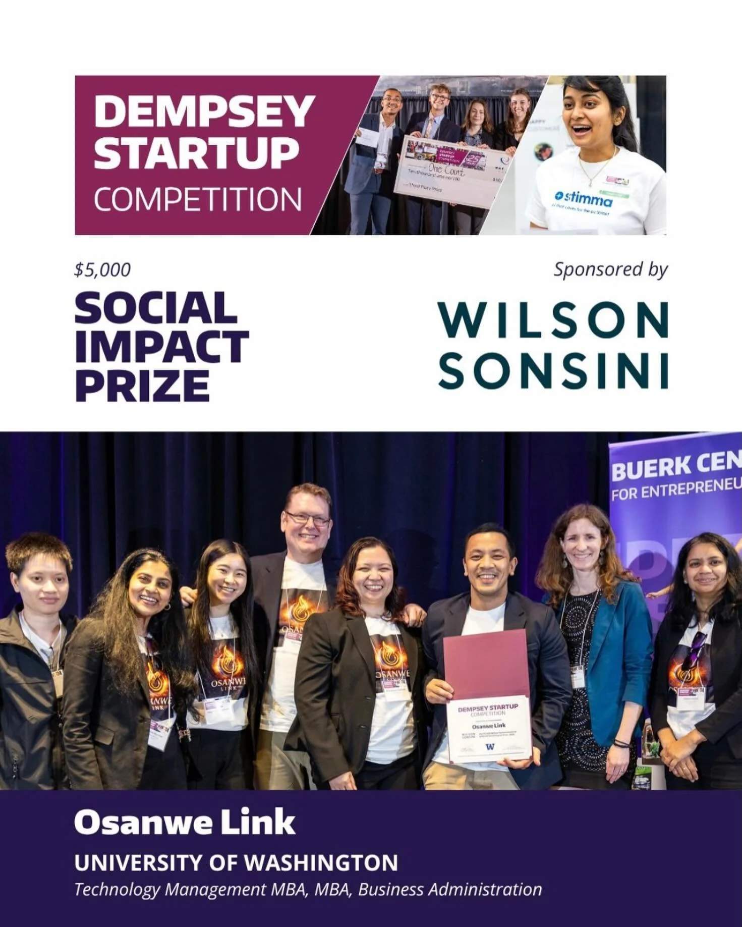 Thank you so much again @uwbuerkcenter for having us at the Dempsey Competition and for Wilson Sinsoni, sponsors of our prize, for believing in us and the social impact we aim to have for the minimally verbal community! And the @uwfostertmmba team fo
