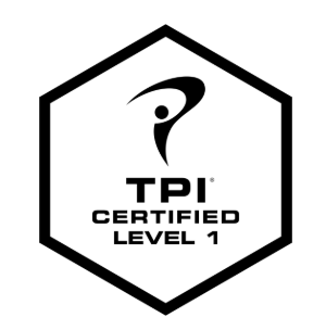 TPI Certified Level 1 logo with a stylized figure inside a hexagon