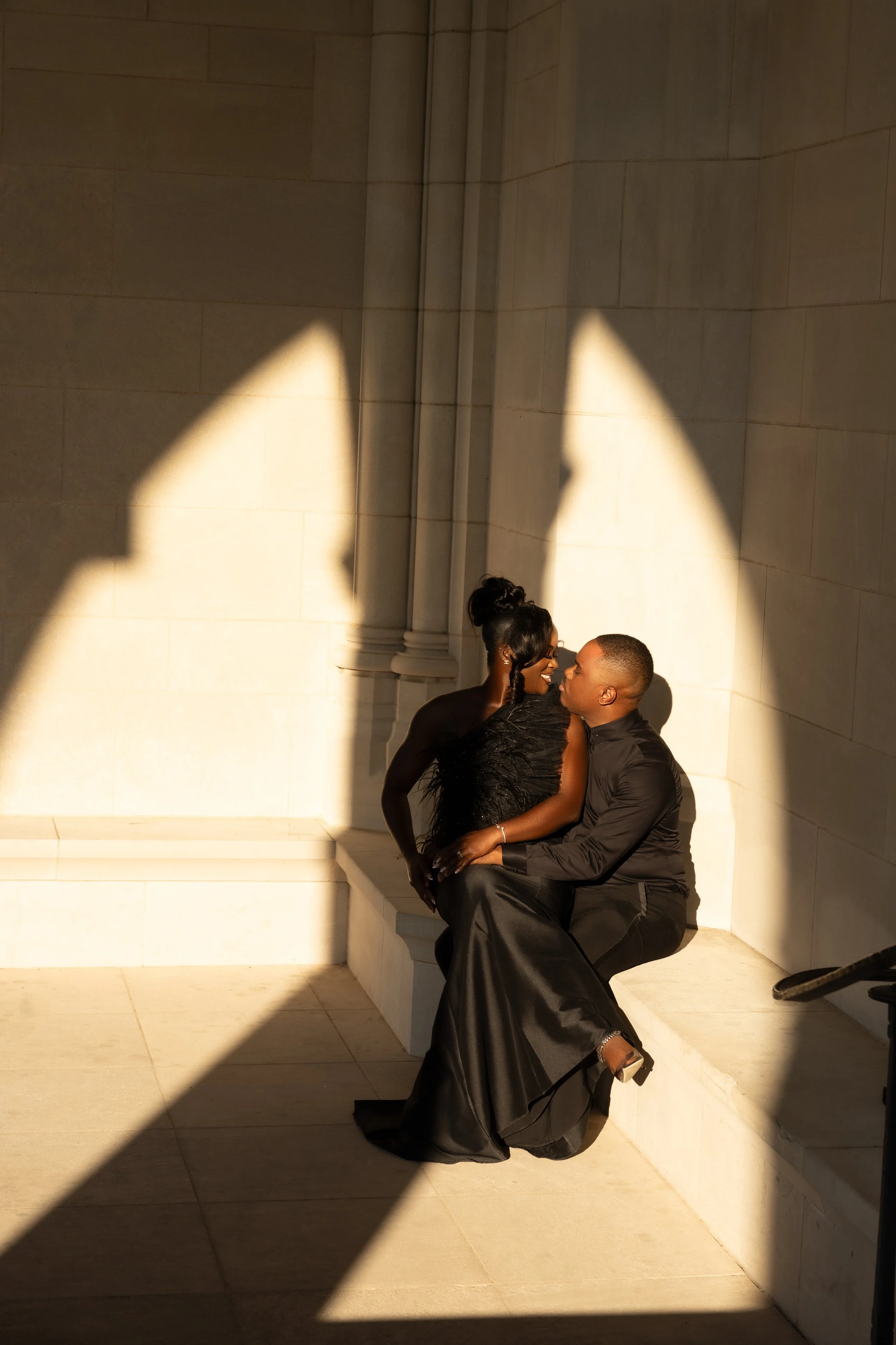 Candid wedding moment of newlyweds celebrating at a Washington DC wedding venue
