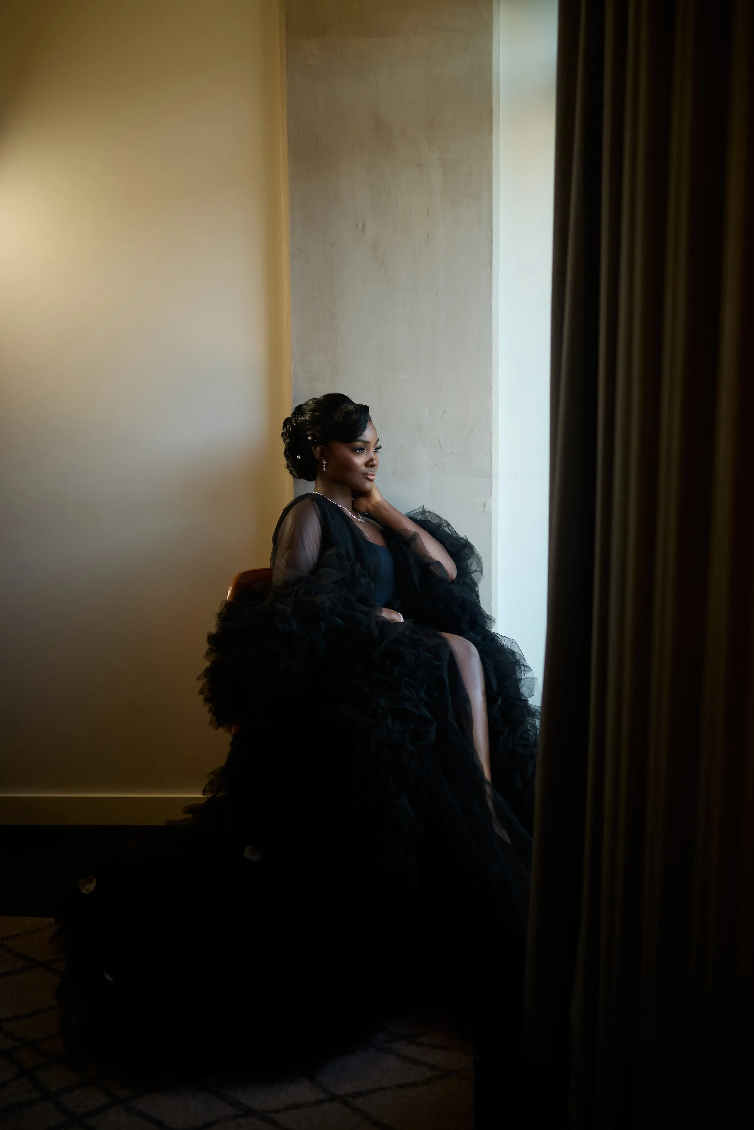 Elegant bride  portrait at a Washington DC wedding photographed by Dawtos Studios