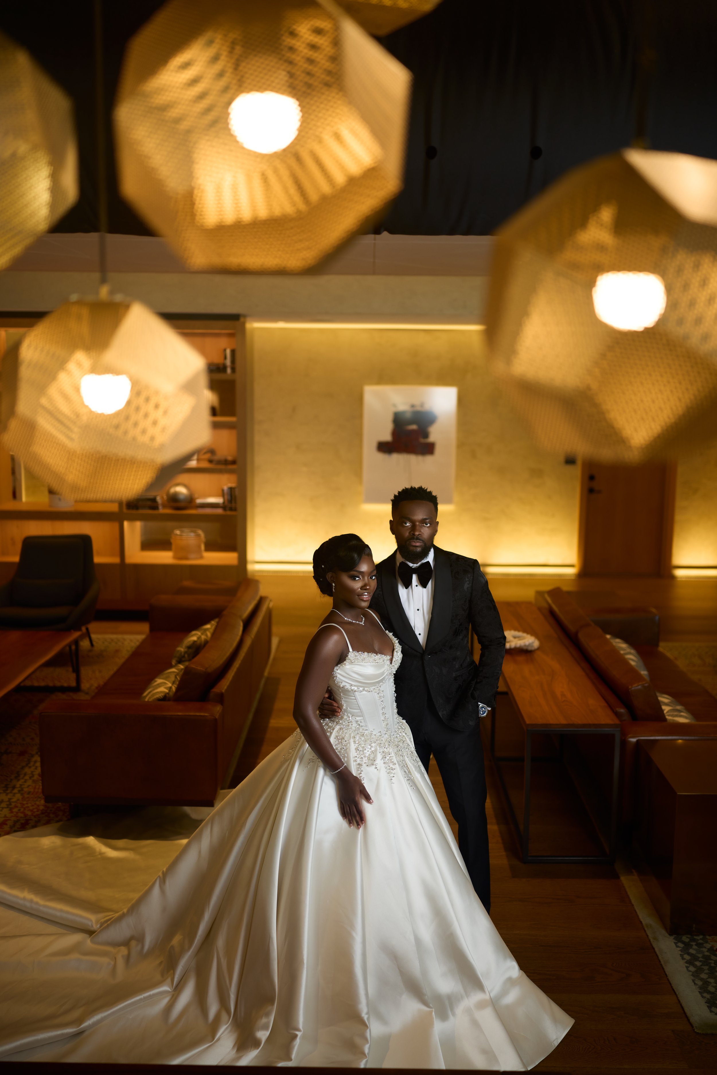 Editorial-style wedding photography of bride and groom in Washington DC
