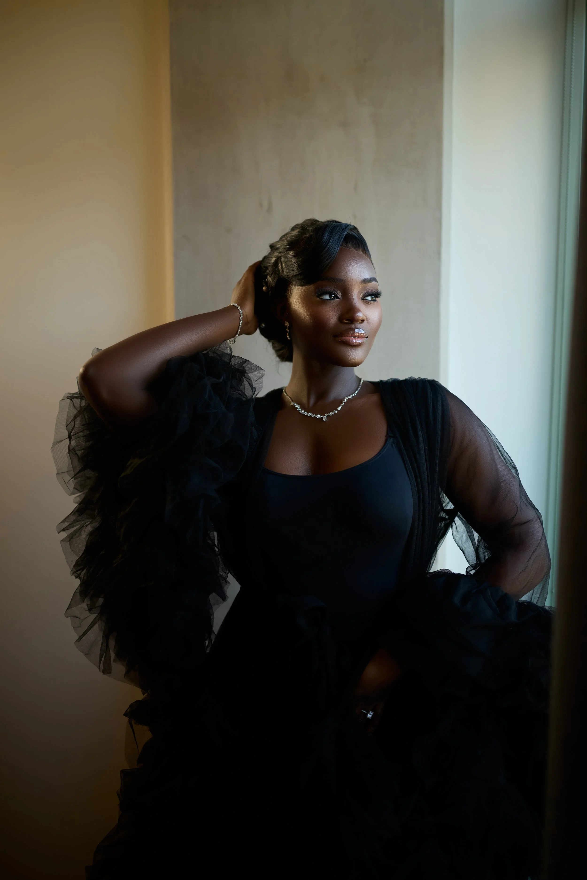 Editorial-style wedding photography of bride in Washington DC 