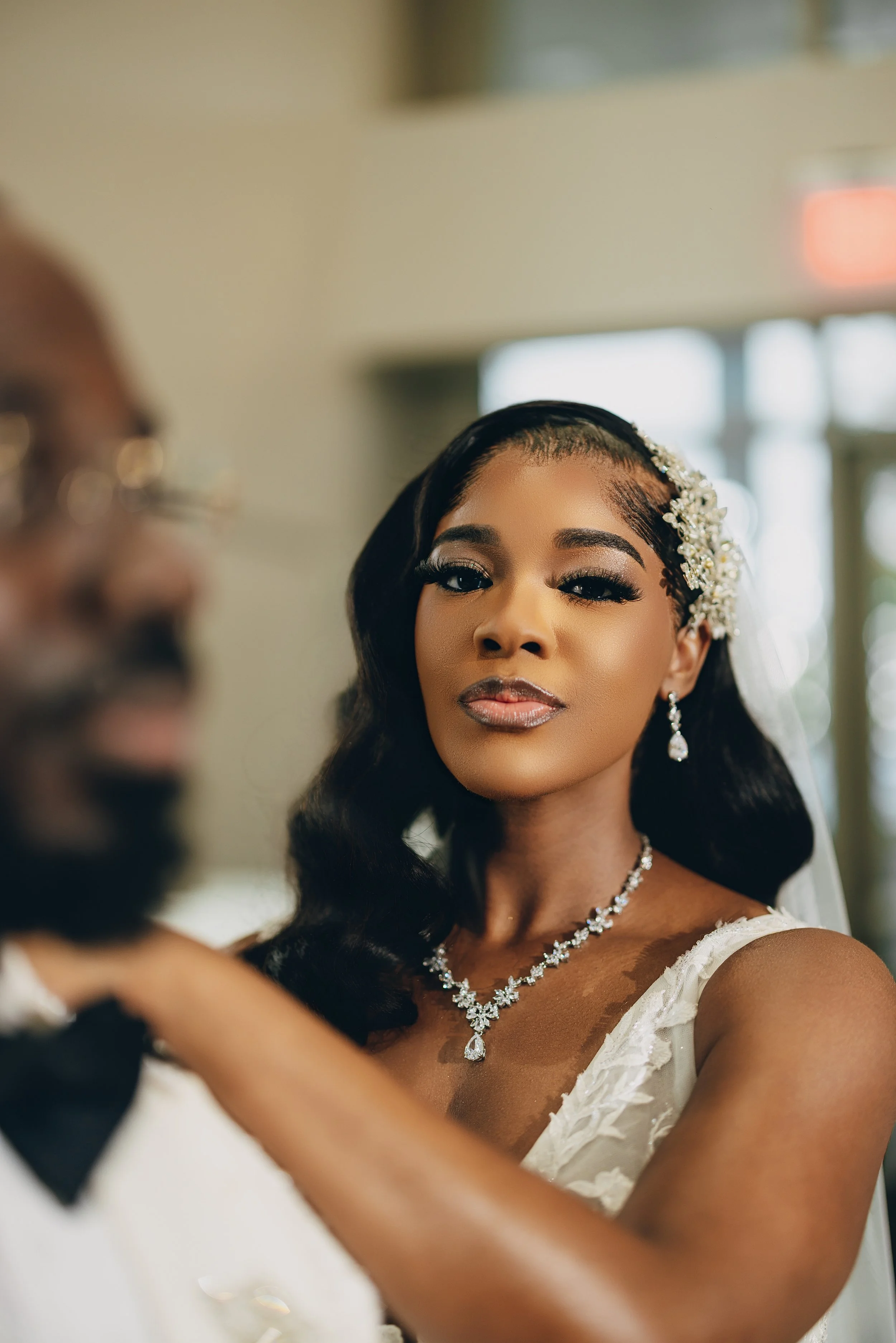 Editorial-style wedding photography of bride and groom in Washington DC at Saint Regis Hotel