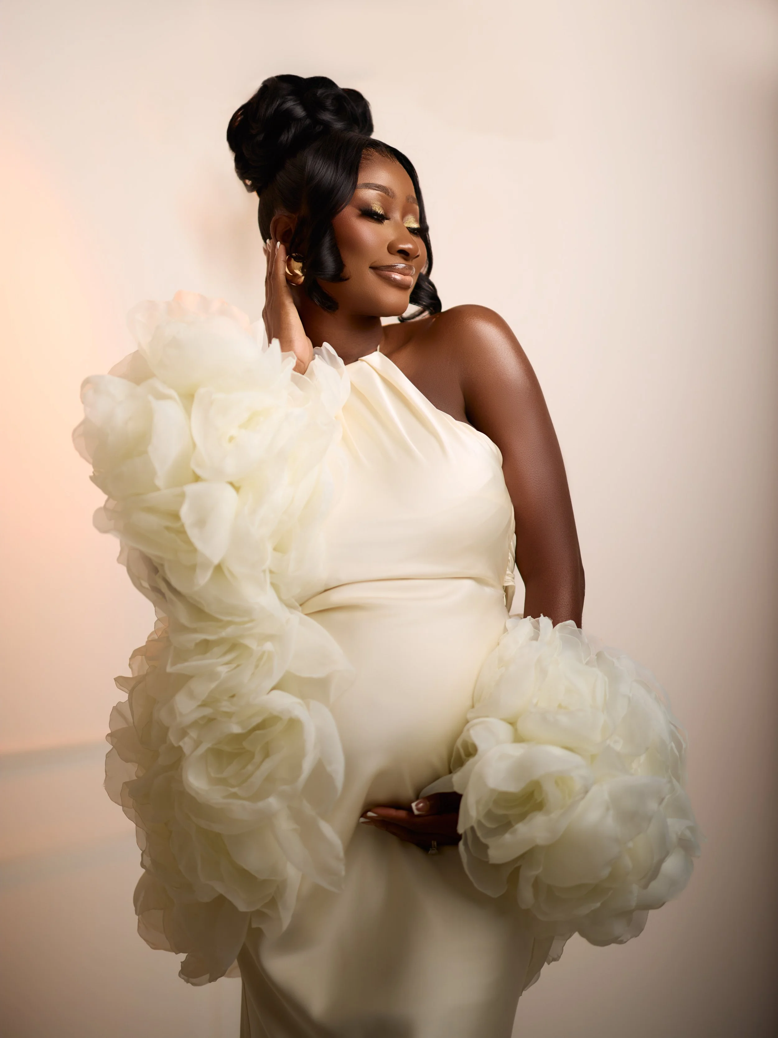 Luxury maternity photography session in Washington DC celebrating motherhood