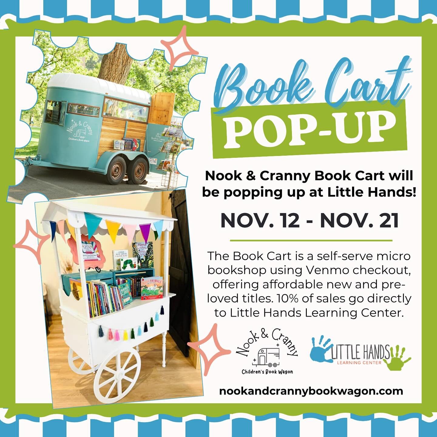 📣 School Pop-Up ➡️ Our next preschool popup starts next week! This is a private event happening at @littlehandsreno for their preschool families only 📚💖 We are so excited to curate a sweet little collection of new and pre-loved titles for their co