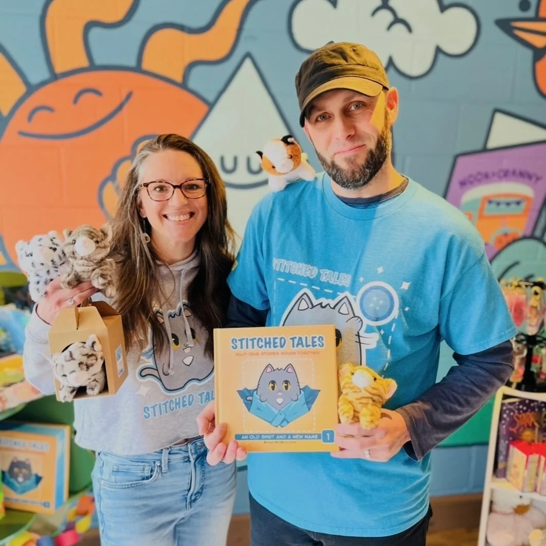 🤩 Look who stopped by the shop! The dynamic duo team behind our Stitched Tales event on Sunday, February 22nd were kind enough to pop in to Nook &amp; Cranny! And look how ADORABLE the &ldquo;adoptable&rdquo; kittens are 🥹😻

If your kiddo LOVES ca