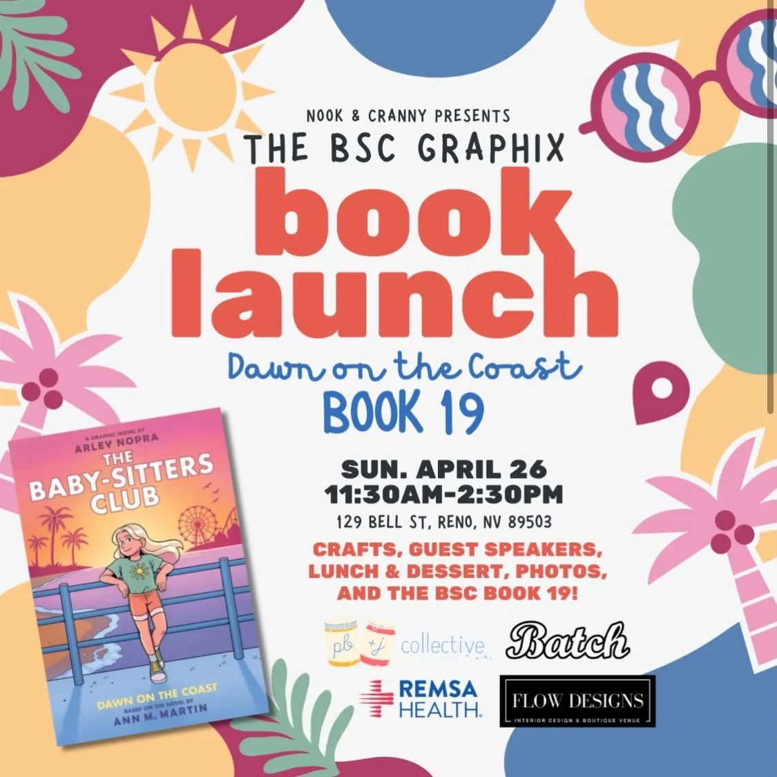 The countdown is ONNNNN! 🎉 Do you have your tickets?! The much-anticipated BOOK 19 &ldquo;Dawn on the Coast&rdquo; from the @scholastic Baby-sitters Club Graphix is almost here! 🌴📚💖

This special launch party celebrating the newest book from the 