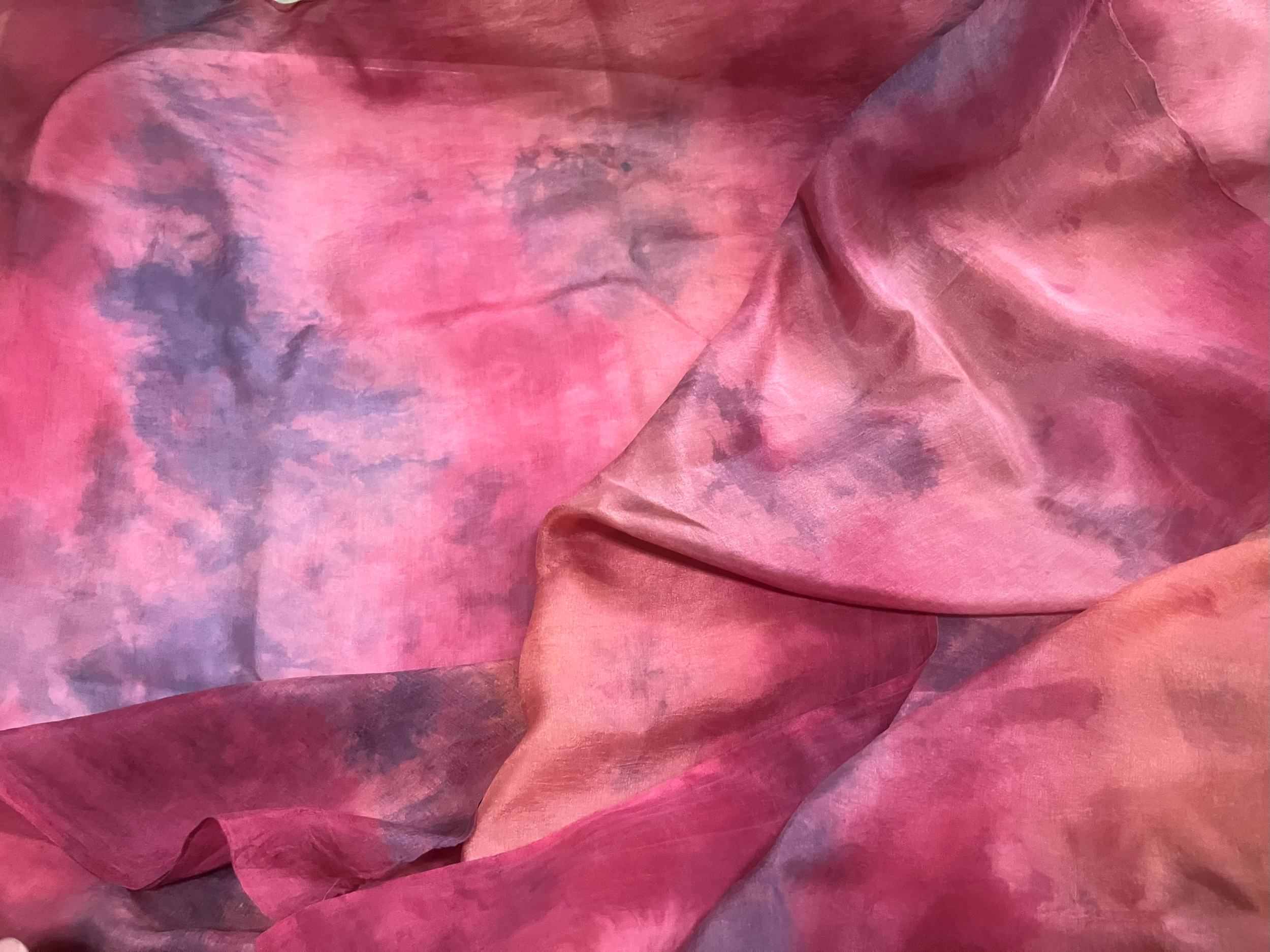Silk for Nuno Felting, Shades of red and Violet Habotai
