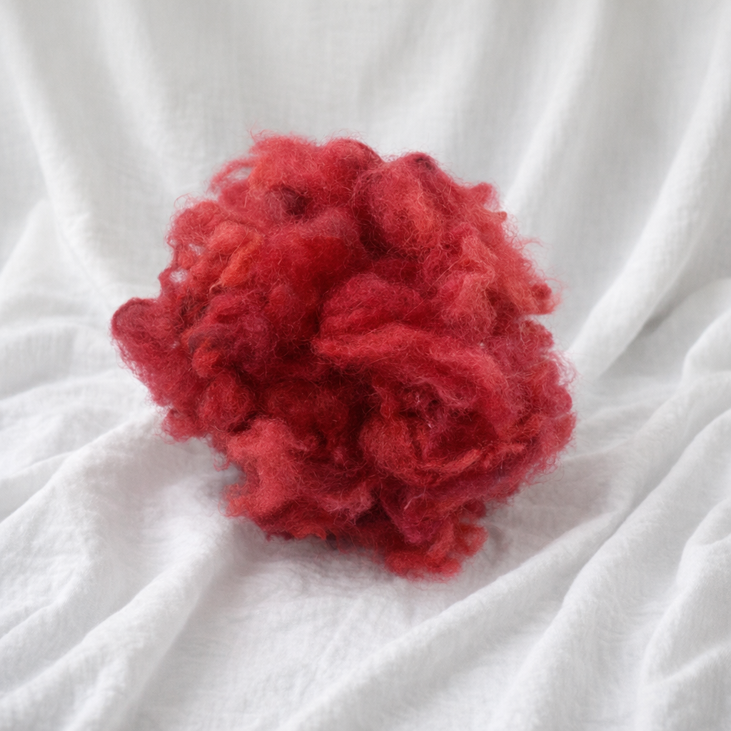 Columbia/Rambouillet Cross Wool, Red Red Rose, sold by the ounce