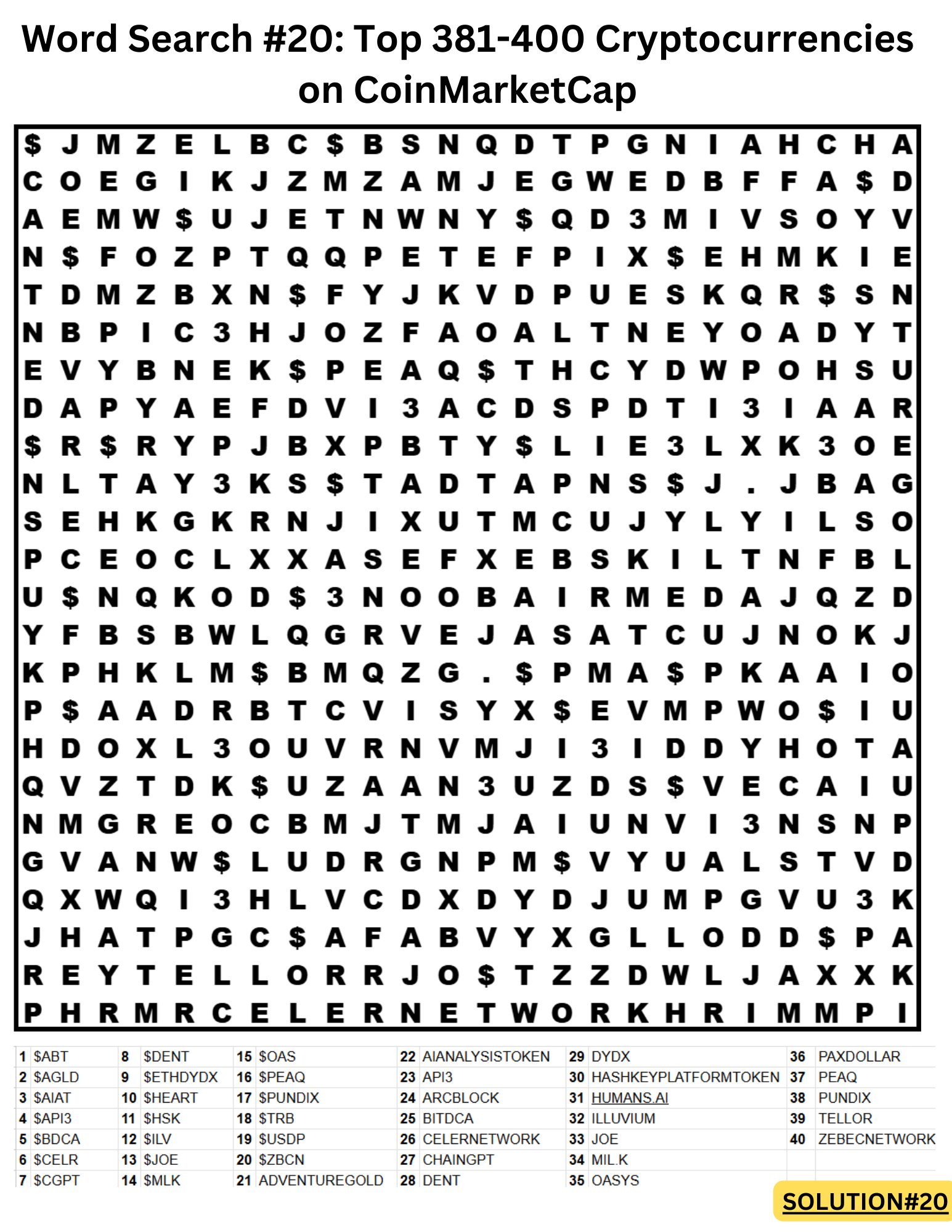 Click to play Word Search Game 20