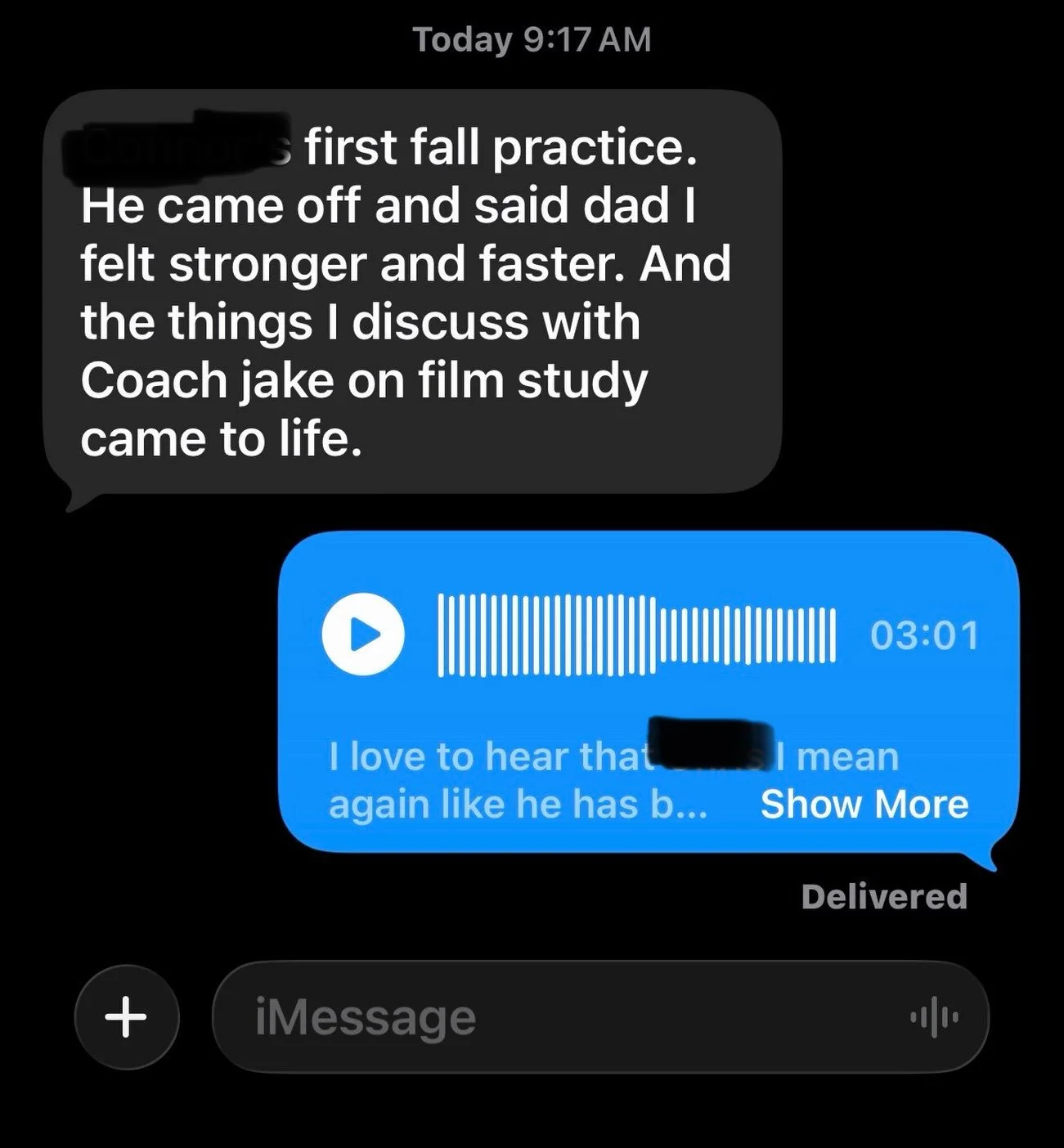 I love getting texts like this on a Saturday morning. This is what it&rsquo;s all about. T.E.A.M 🤝