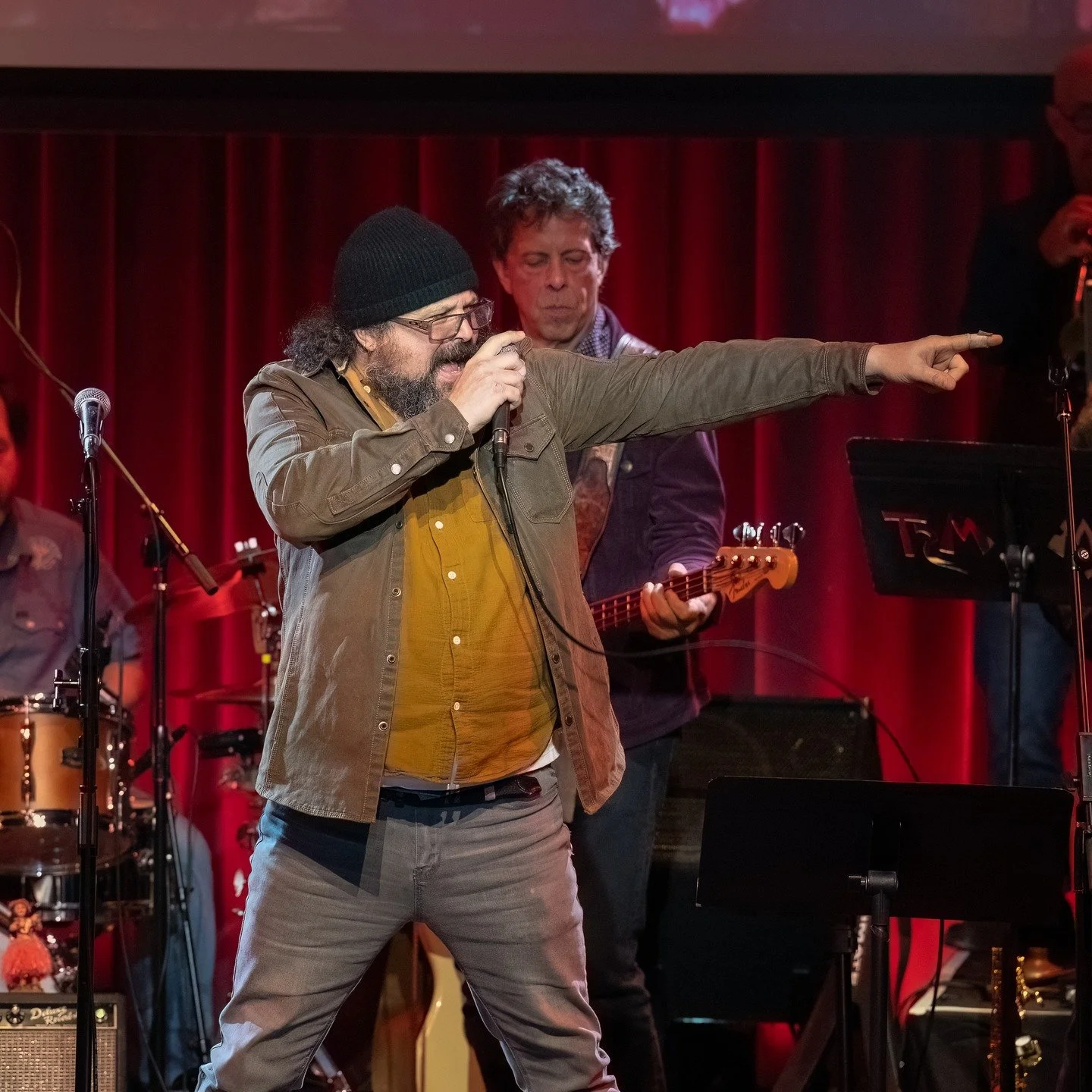 Jeremy Wilson, Founder of the Jeremy Wilson Foundation, on stage at JWF's largest fundraiser of the year - The Next Waltz. Jeremy helped launch night one of three performances this weekend. He and around 60 other musicians burned down the Albert Rose