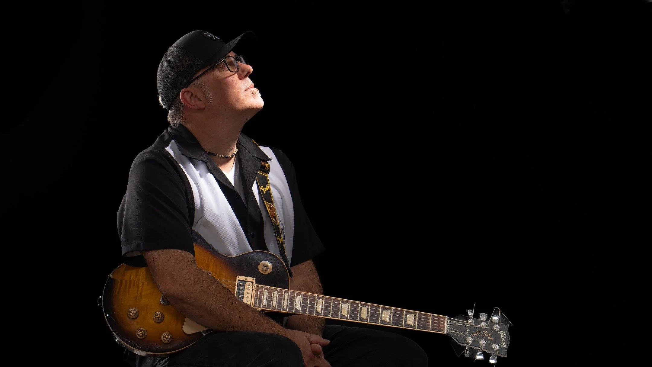 Dan Polidori in Becker Canyon Studio. Dan performs with the Sarah Lodge Band.. A fun time was had by all as we produced some really nice images. Dan is a wonderful addition to the Jeremy Wilson Artists' Portrait program.