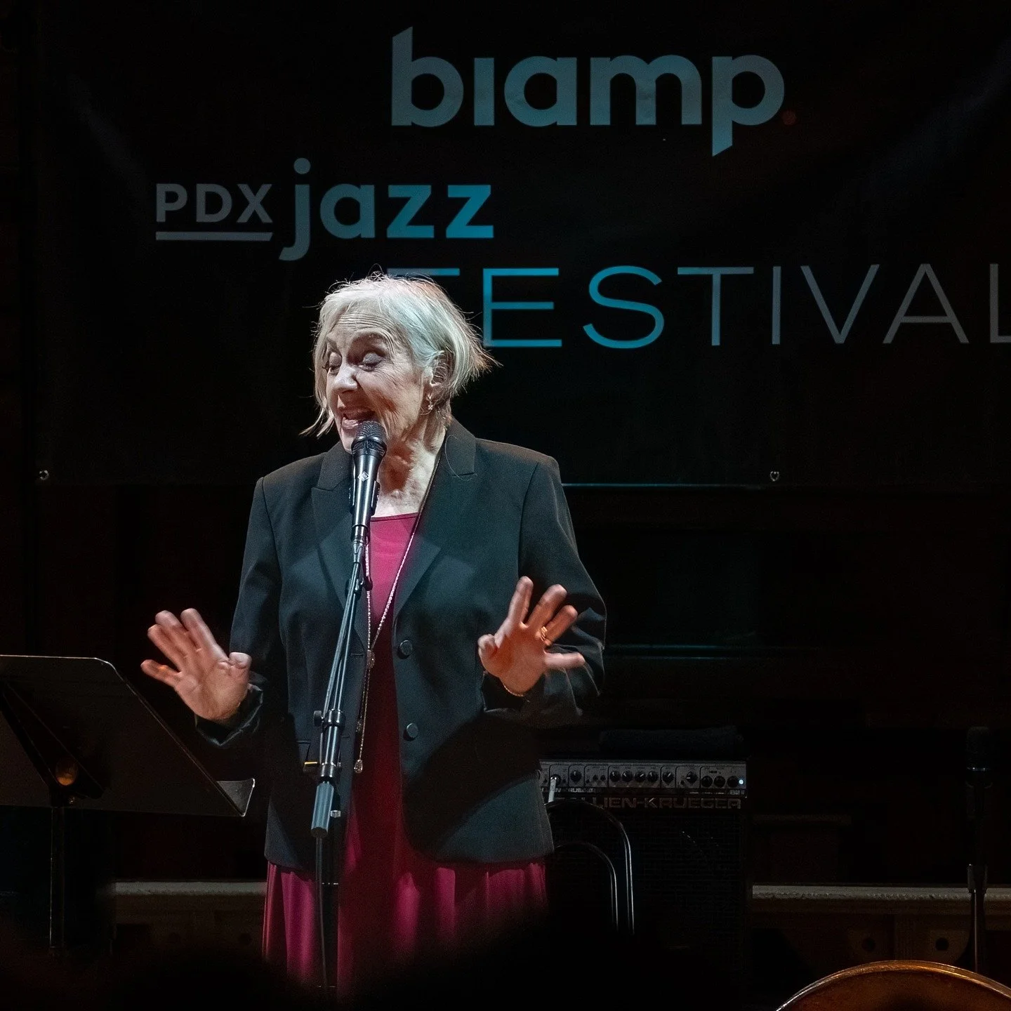 The great Rebecca Kilgore has left us but she leaves behind an iconic musical legacy for Portland and the world. This photo is from the 2022 PDX Jazz Festival, shot at The Old Church. Rebecca shared the stage with Darrell Grant and Chuck Israels. It 