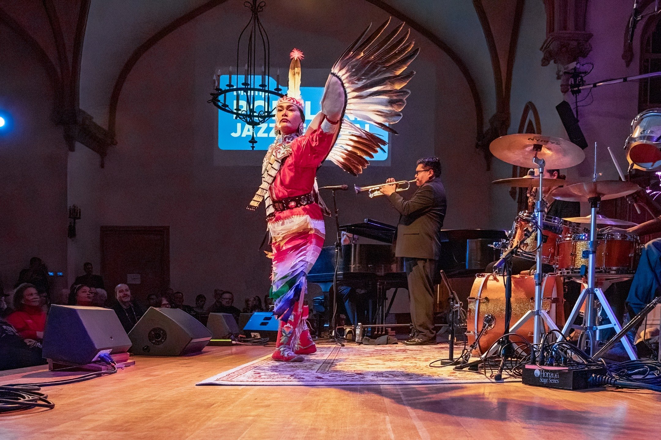 Day five of the 2026 Biamp Portland Jazz Festival brought Delbert Anderson to The Old Church. He was joined on stage by Acosta Red Elk who danced to several of Delbert's original compositions. Wonderful evening brought to life by PDX Jazz. @delbertan