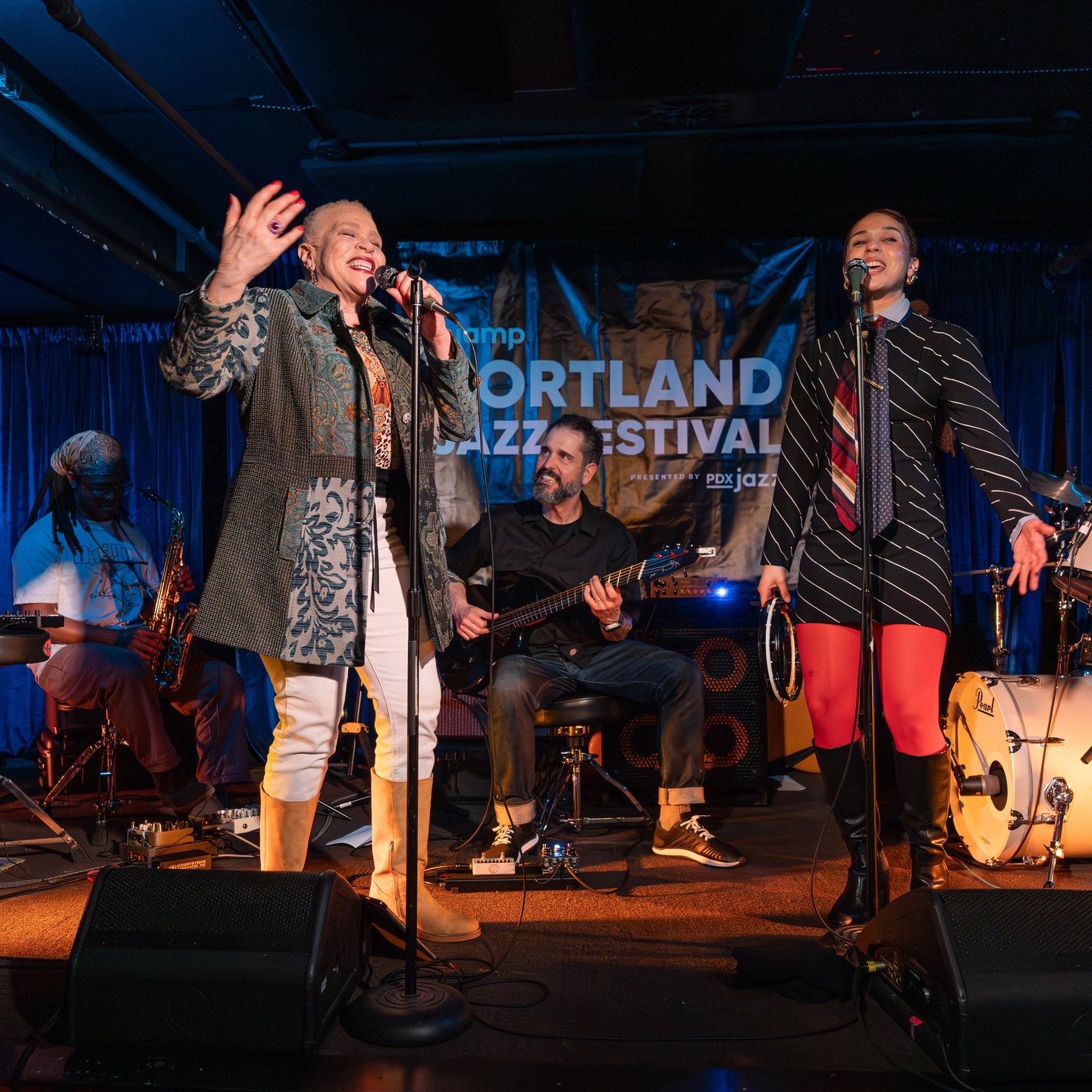 LaRhonda and Lo Steele on stage with Charlie Hunter last night at the Jack London Revue. There is no question that this moment will go down as as a PDX Jazz Festival highlight. The night also marked the release of Lo's new recording, "Only a Dro