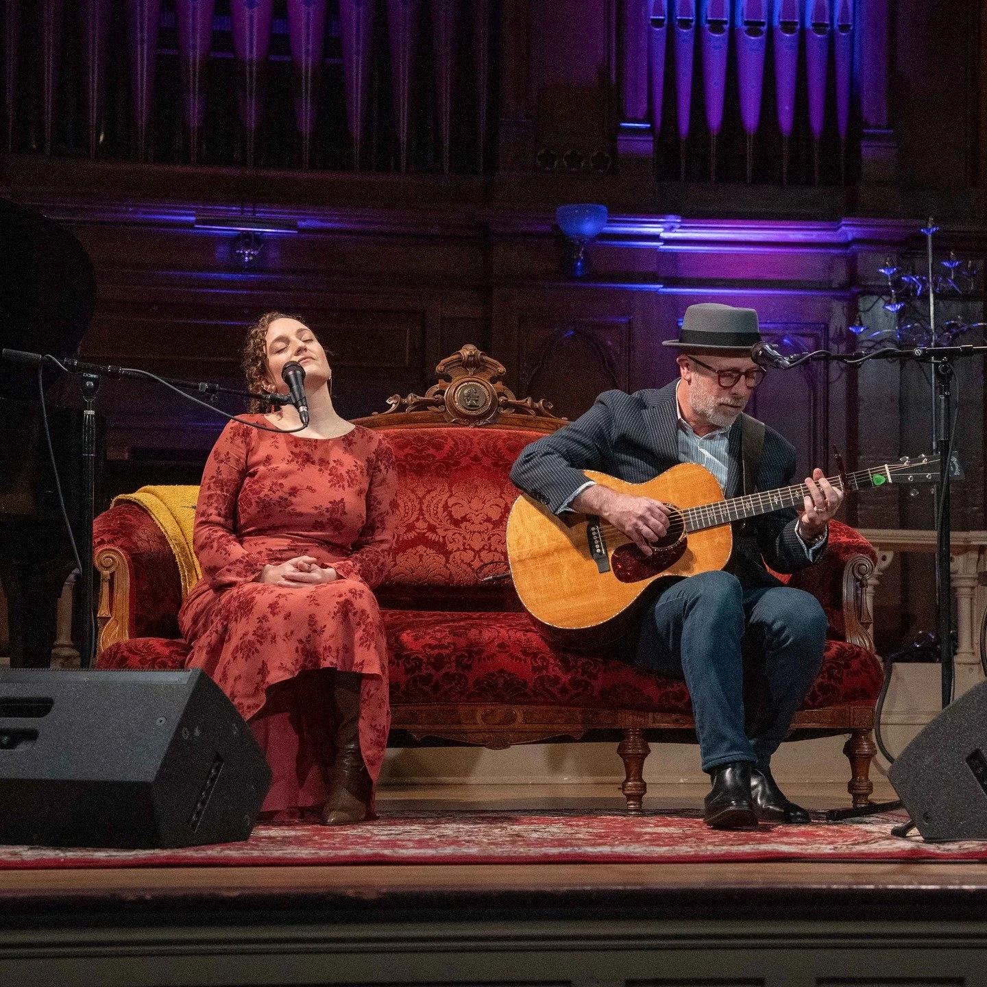 Danielle Wertz and Robbie Schaefer returned to The Old Church's stage with their show, Both Sides Now - a beautiful exploration of the music of Joni Mitchell and Leonard Cohen. The duo told stories and sang songs, often blending the poetry of the lyr