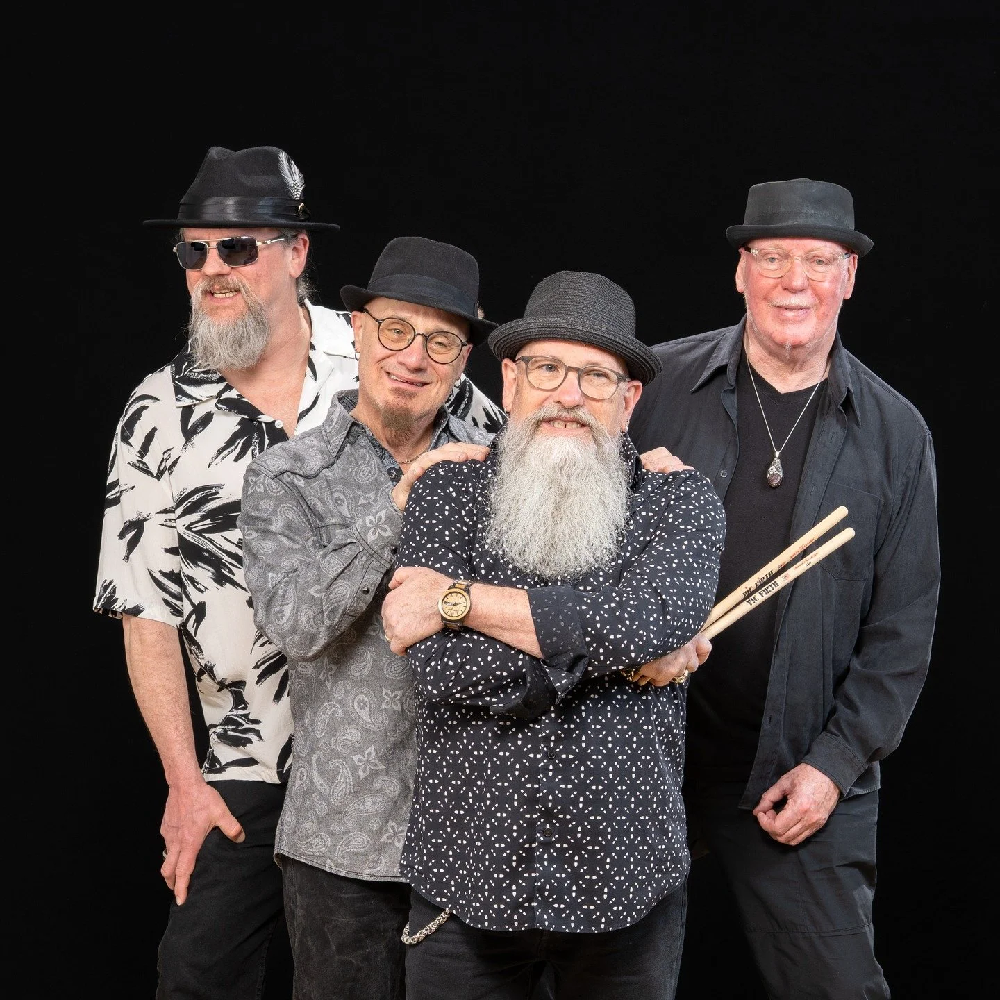 The Bottleneck Blues band rolled into Becker Canyon Studio this afternoon. From left to right (as you see them) Noah Bell, Rich Landar, Don Worth and Joseph Conrad. @bottleneckbluesband @jeremywilsonfoundation @nfbell.guitar @rich_landar @donworth