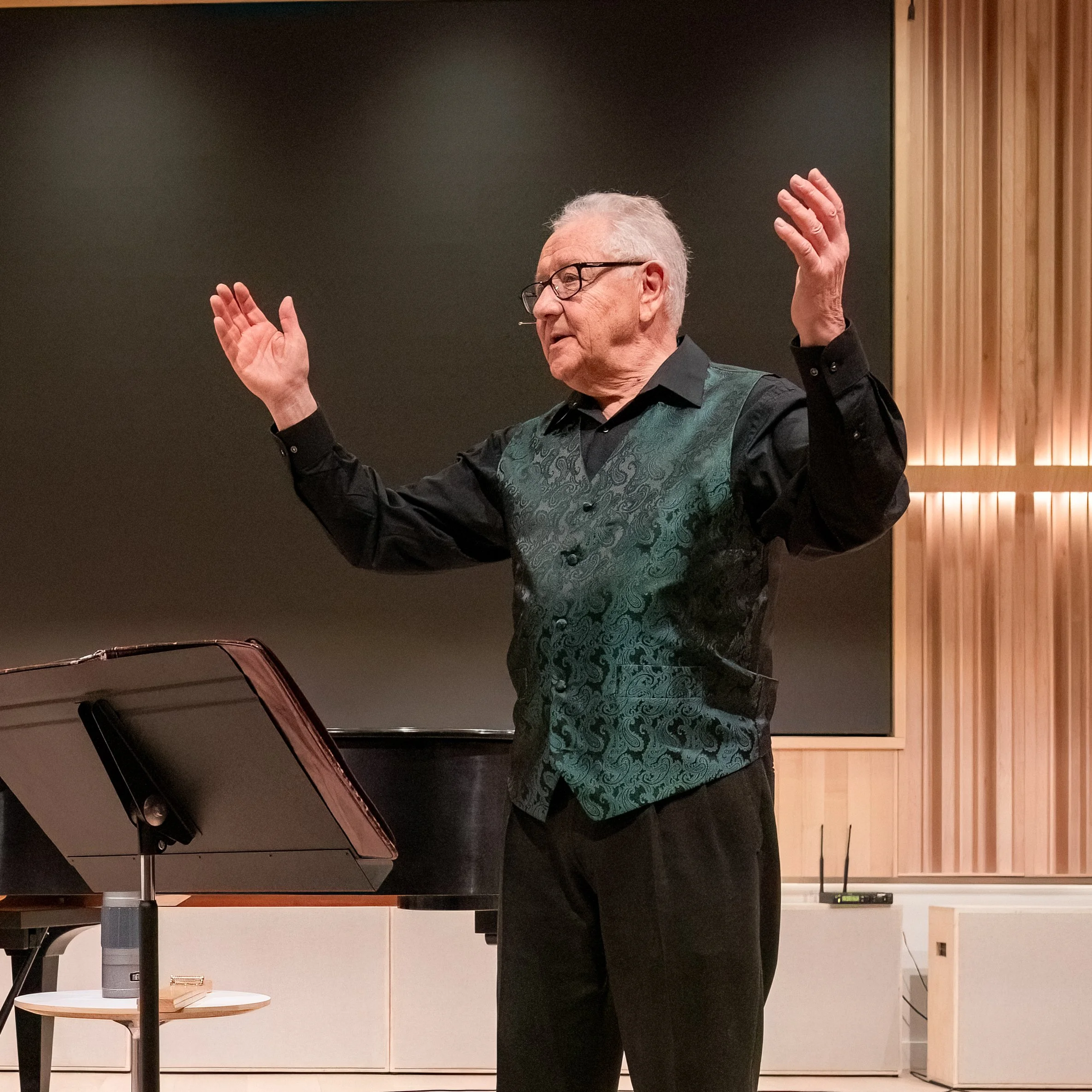 Singer Bob Sterry, pianist Stephanie Lynne Smith, and poet Emmett Whaeatfall collaborated to create a wonderfully hilarious Friday afternoon production they called A Satirical Cocktail. They matched the musical social satire of Tom Lehrer, Jaques Bre