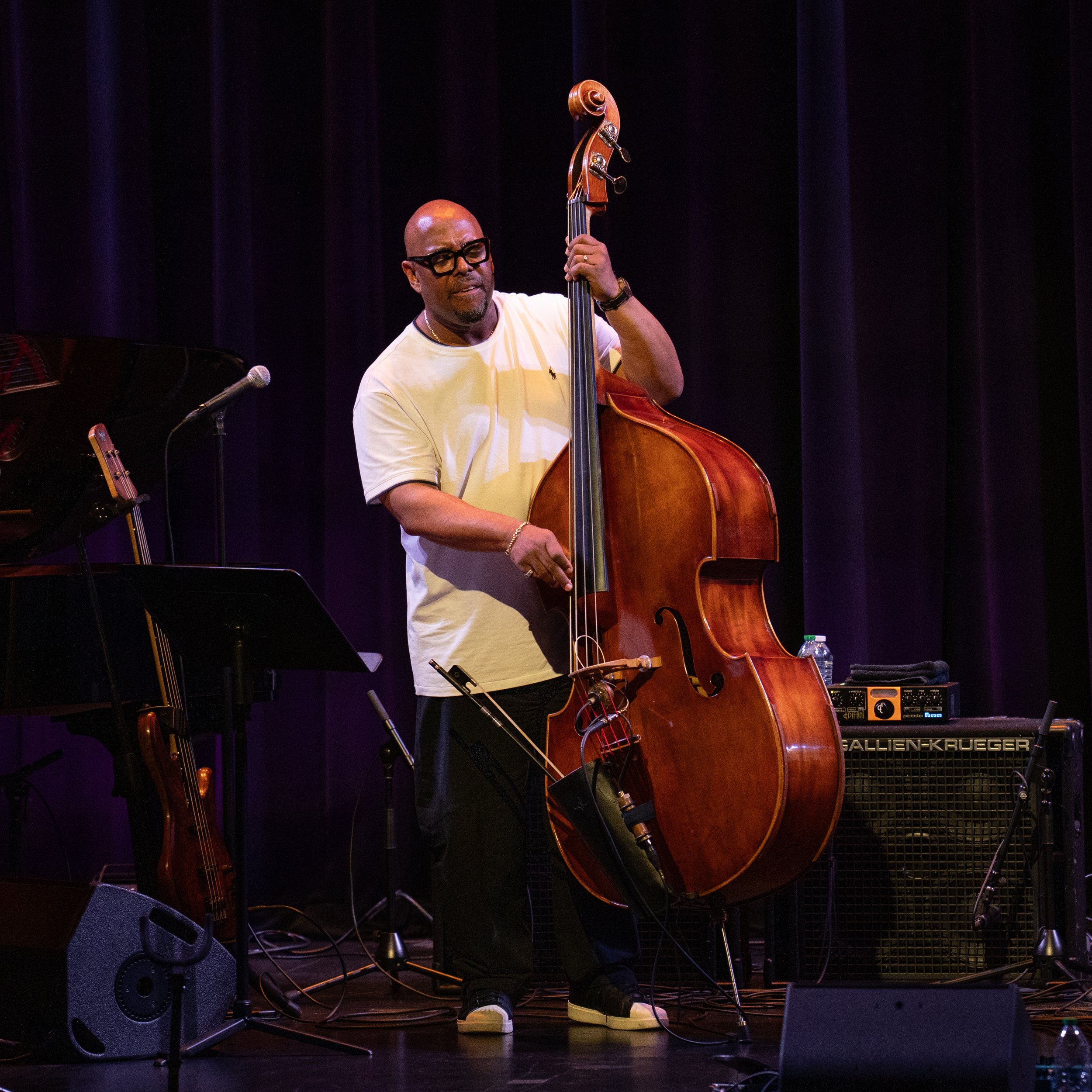 Christian McBride and his band Ursula Major rolled into the Beaverton tonight. They were greeted by a sold out house at the Reser. McBride has surrounded himself with a cadre of terrific you talent, including Portland's own Nicole Glover on tenor sax