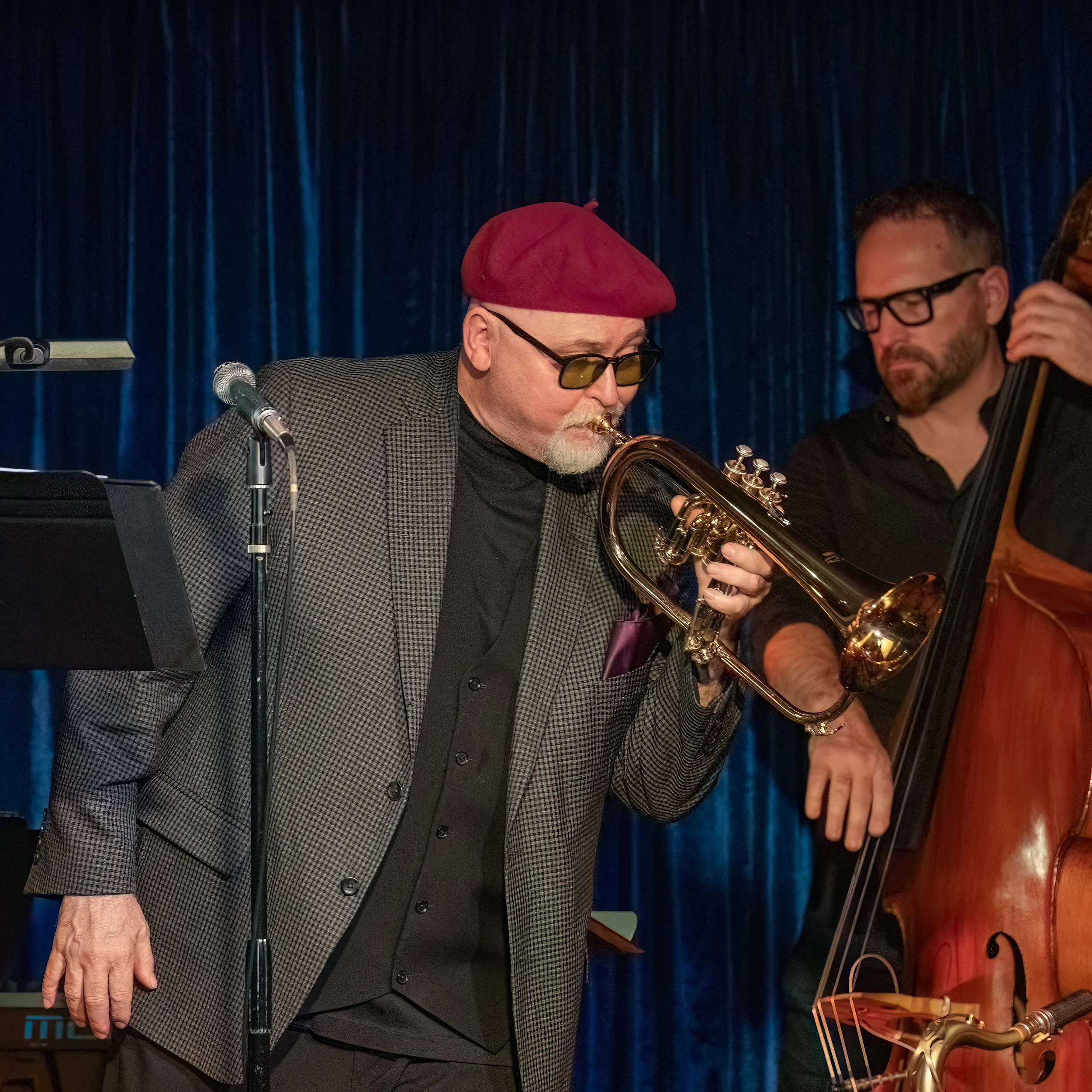 Dmitri Matheny at the Jack London supported by, among others, bassist Eric Gruber (pictured.) Dmitri tours constantly and PDX was fortunate to have him make a pit stop here for a few local performances. His show, presented by Soul'd Out Music, featur