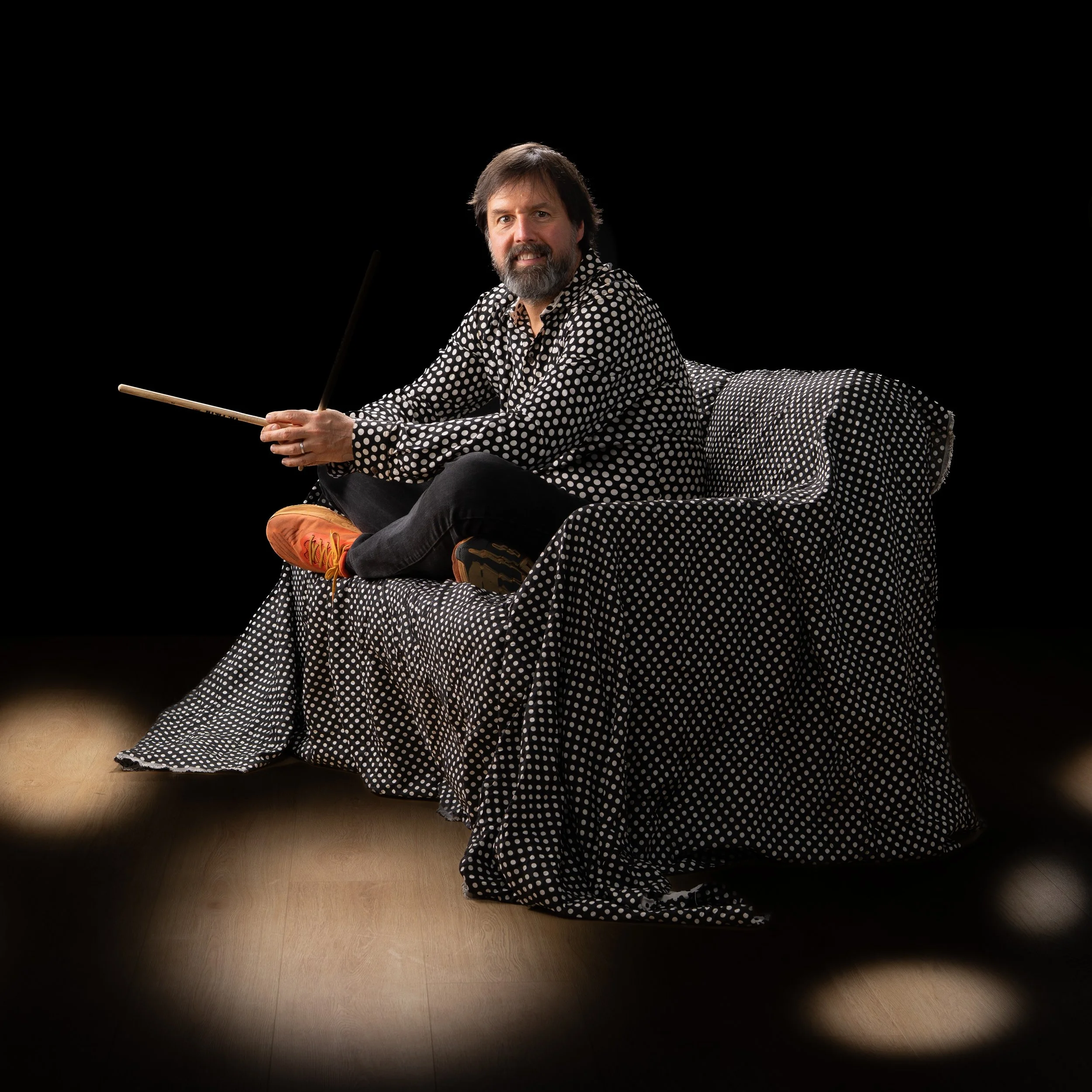 Busy drummer, Ned Failing, came to Becker Canyon Studio this afternoon for a fresh JWF Artists' Portrait. I created a portrait of Ned during the summer of 2021 but had not had him in a real studio setting. We kept seeing each other, talking about a f