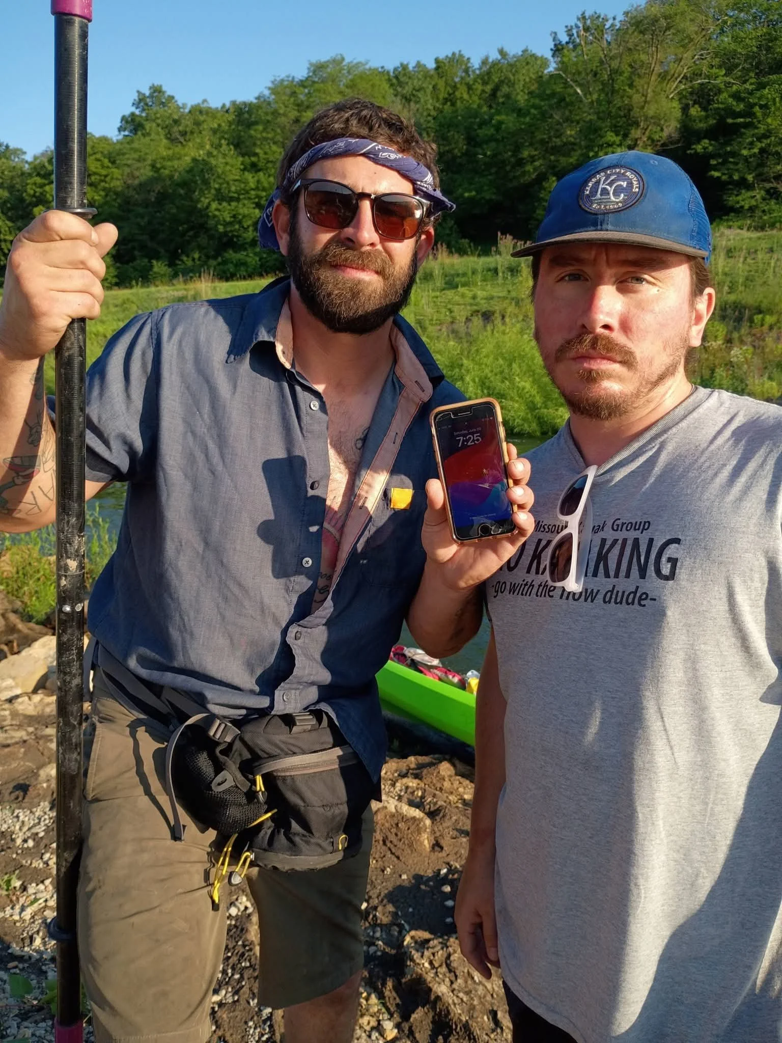 Jacob Deleon and Tyler Esteban on the Little Platte River in Missouri, USA